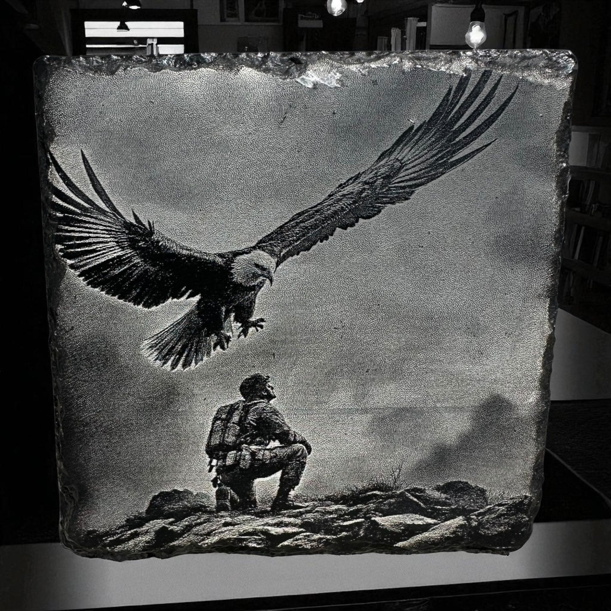 Slate Coaster — Patriotic #7 Ctrl‑Alt‑Engrave