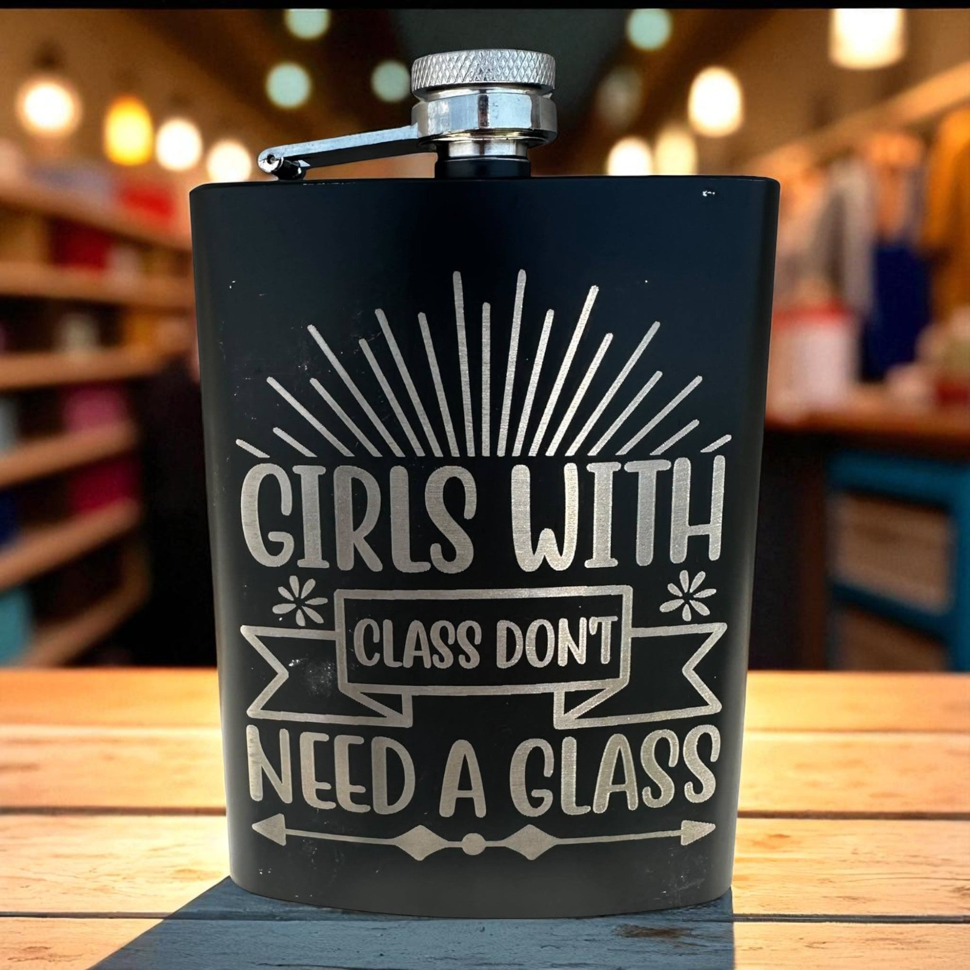 Flask — Girls with class don't need a glass Ctrl‑Alt‑Engrave