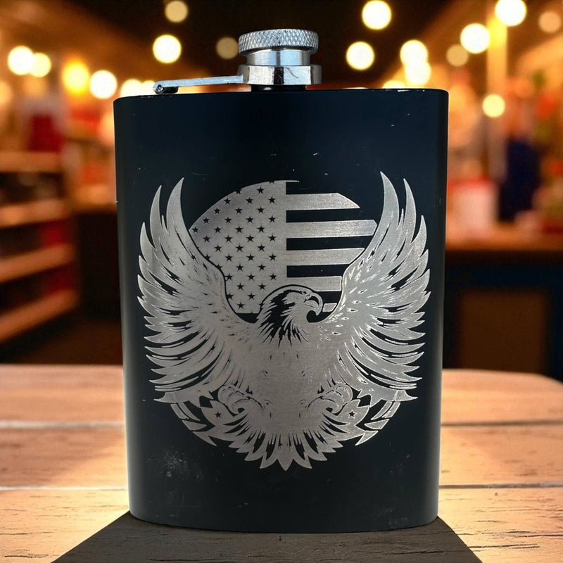 Flask - Eagle and American flag