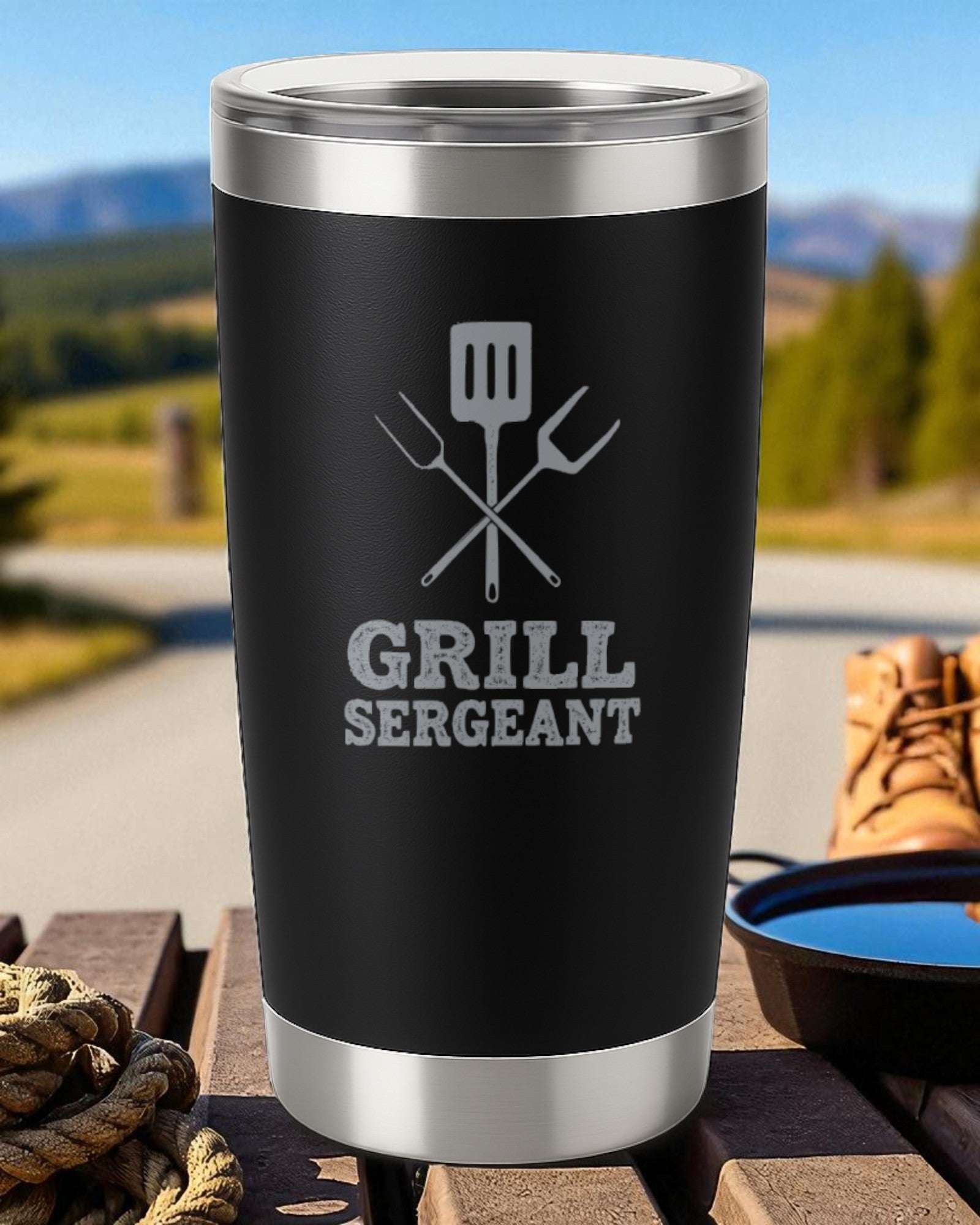 BBQ Tumbler – "Grill Sergeant" Ctrl-Alt-Engrave