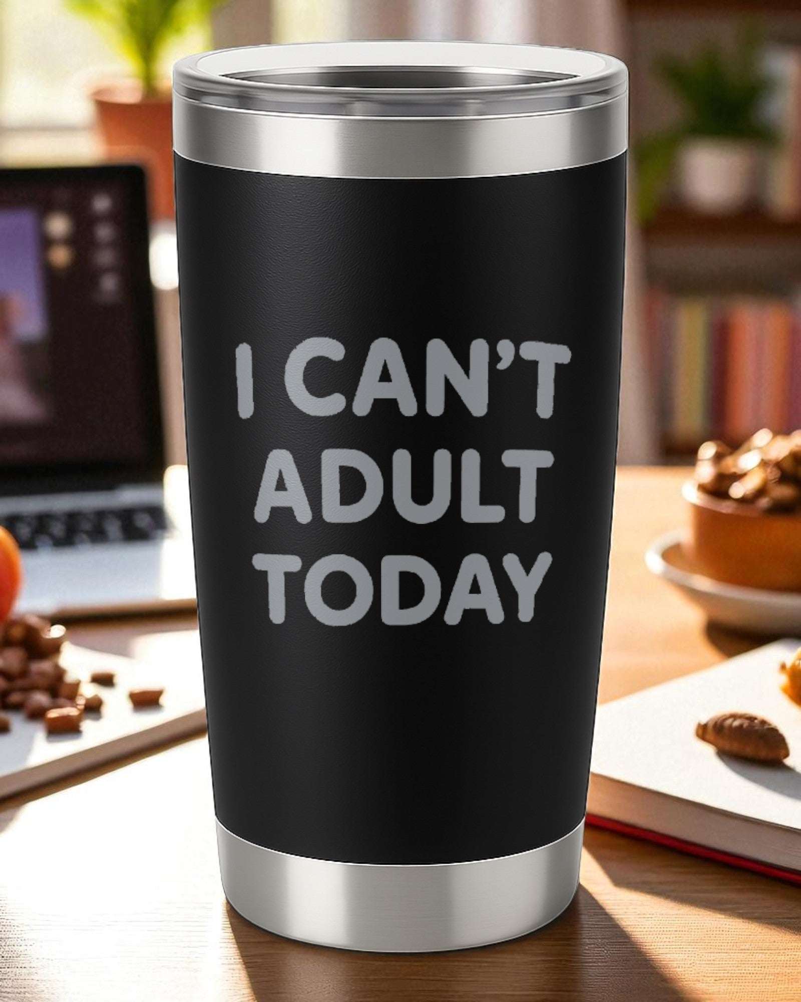 “I Can’t Adult Today” – Funny Life Tumbler Ctrl-Alt-Engrave