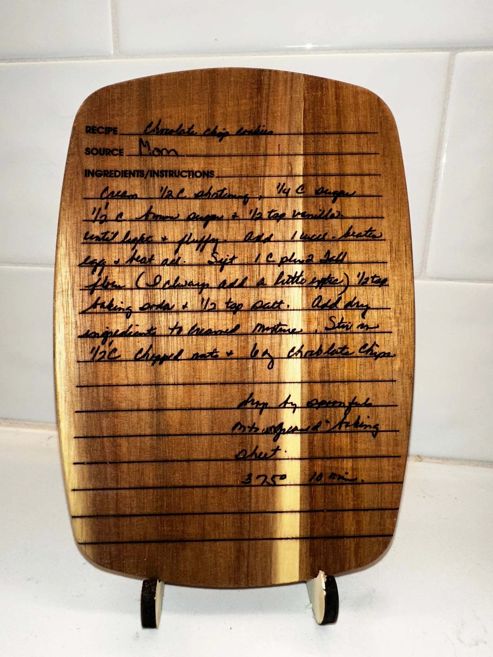 Custom Engraved Cutting Board with Handwritten Recipe or Photo – Personalized Gift – Acacia Wood Keepsake Ctrl-Alt-Engrave