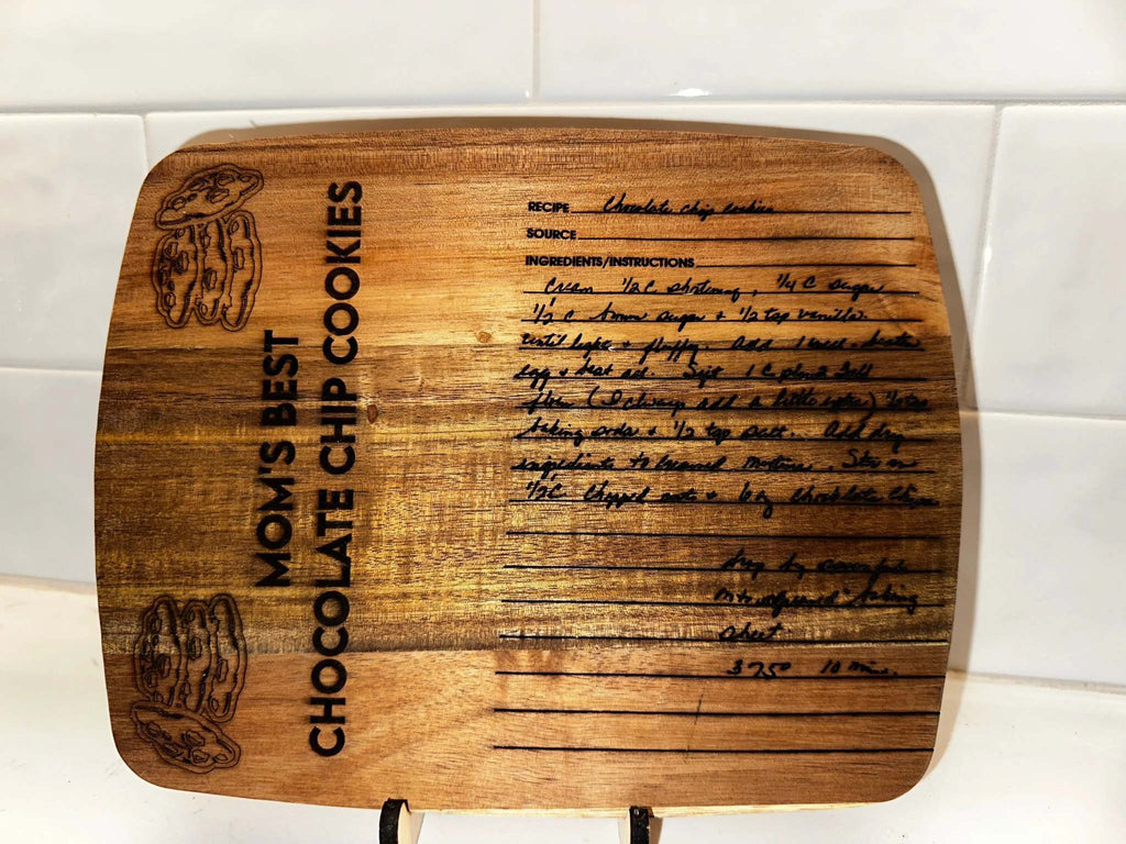Custom Engraved Cutting Board with Handwritten Recipe or Photo – Personalized Gift – Acacia Wood Keepsake Ctrl-Alt-Engrave