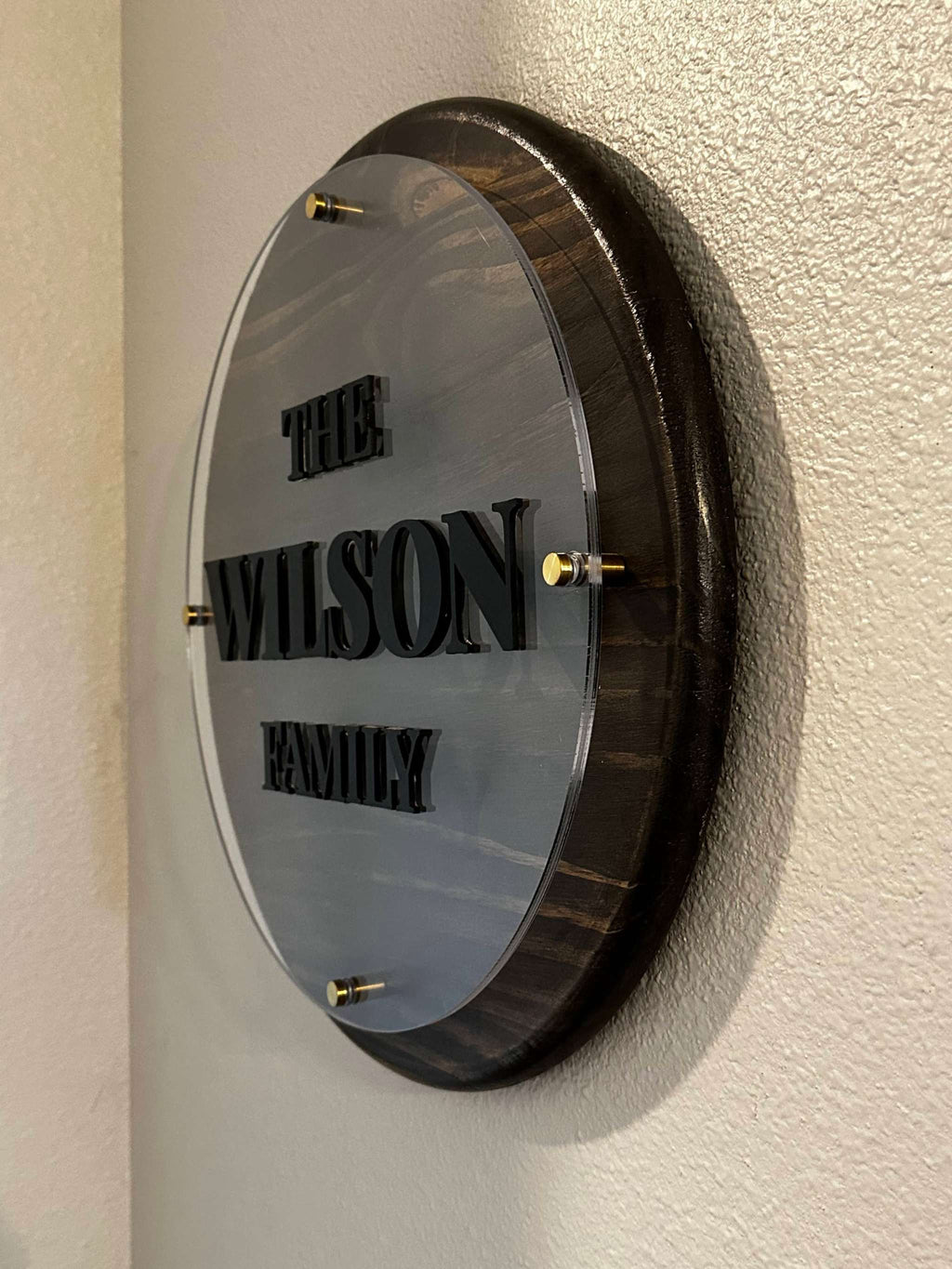 18" Custom Family Name Sign - Pine & Layered Acrylic Ctrl-Alt-Engrave