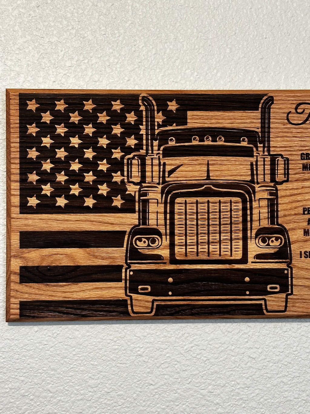 Trucker Prayer Sign - 11"x24" Handcrafted Wood Sign Ctrl-Alt-Engrave