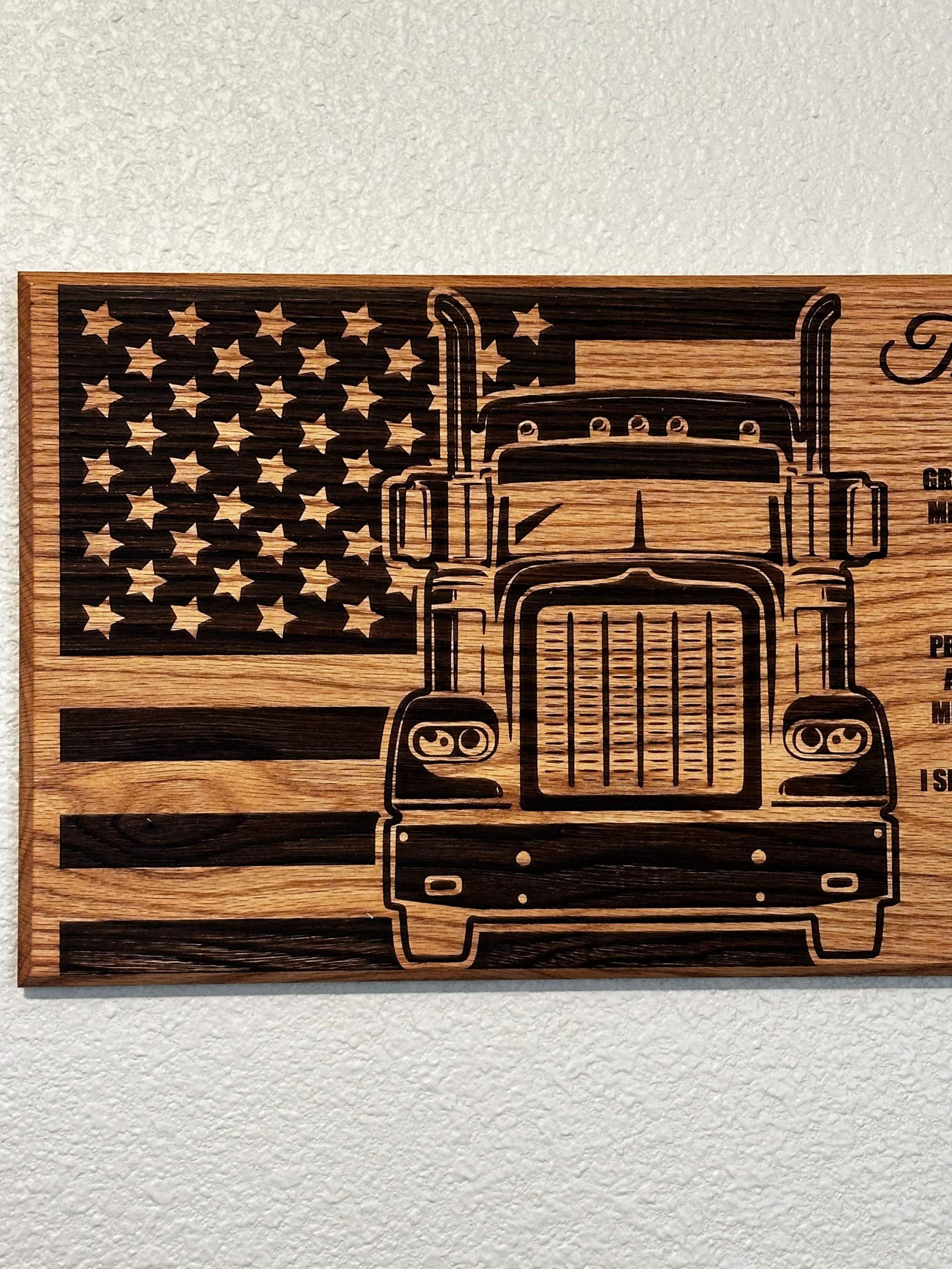 Trucker Prayer Sign - 11"x24" Handcrafted Wood Sign Ctrl-Alt-Engrave