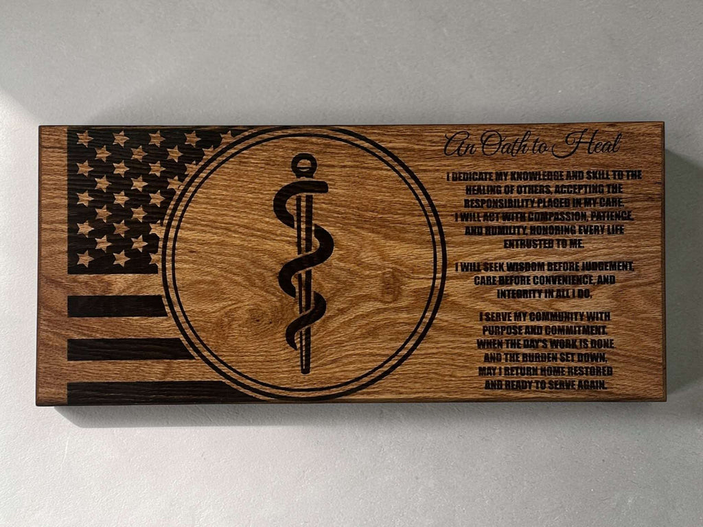 Oath to Heal Prayer Sign - 11"x24" Handcrafted Wood Sign Ctrl-Alt-Engrave
