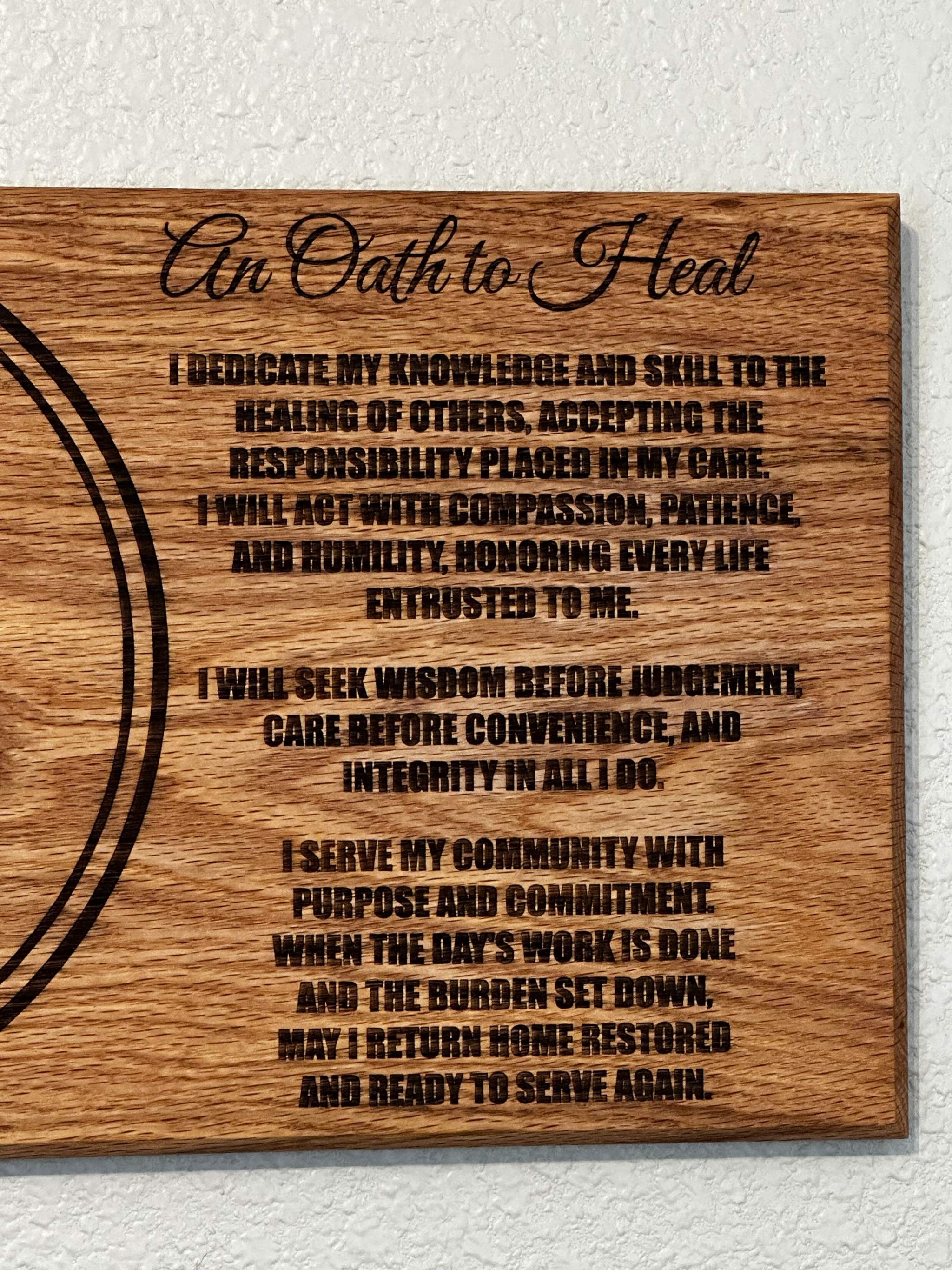 Oath to Heal Prayer Sign - 11"x24" Handcrafted Wood Sign Ctrl-Alt-Engrave