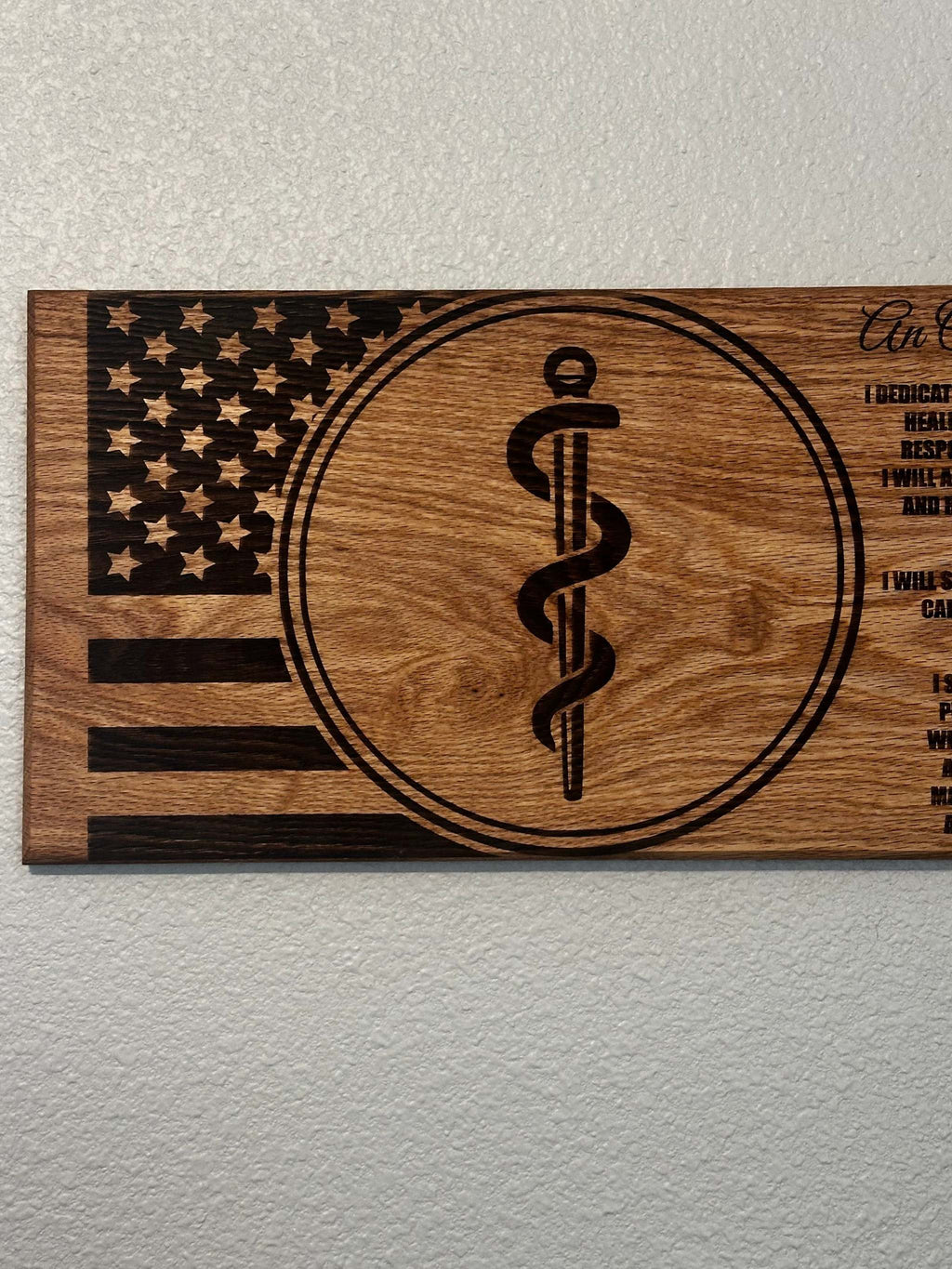 Oath to Heal Prayer Sign - 11"x24" Handcrafted Wood Sign Ctrl-Alt-Engrave