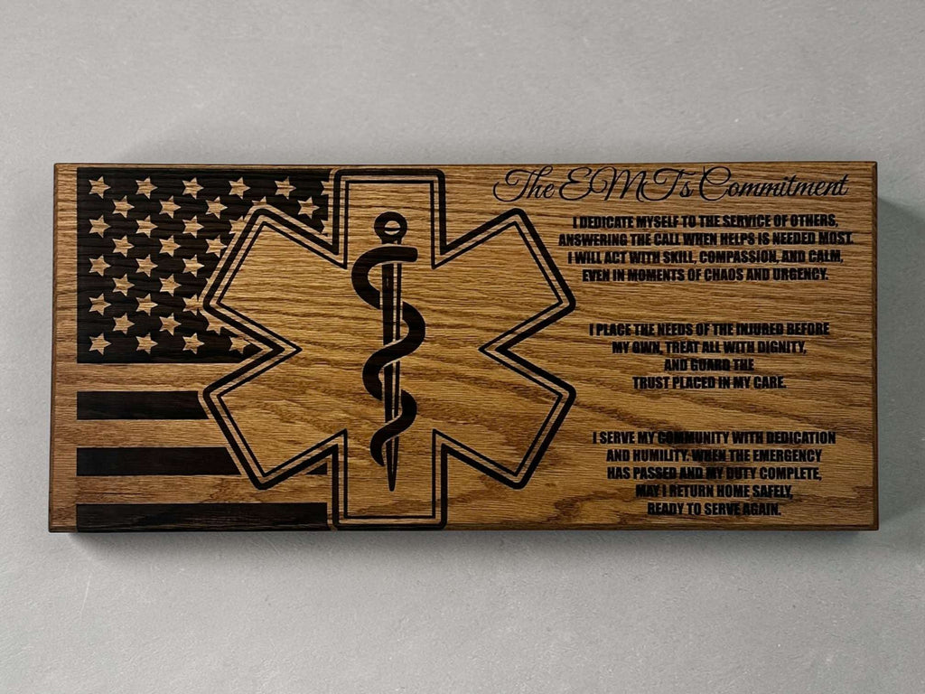 EMS Prayer Sign - 11"x24" Handcrafted Wood Sign Ctrl-Alt-Engrave