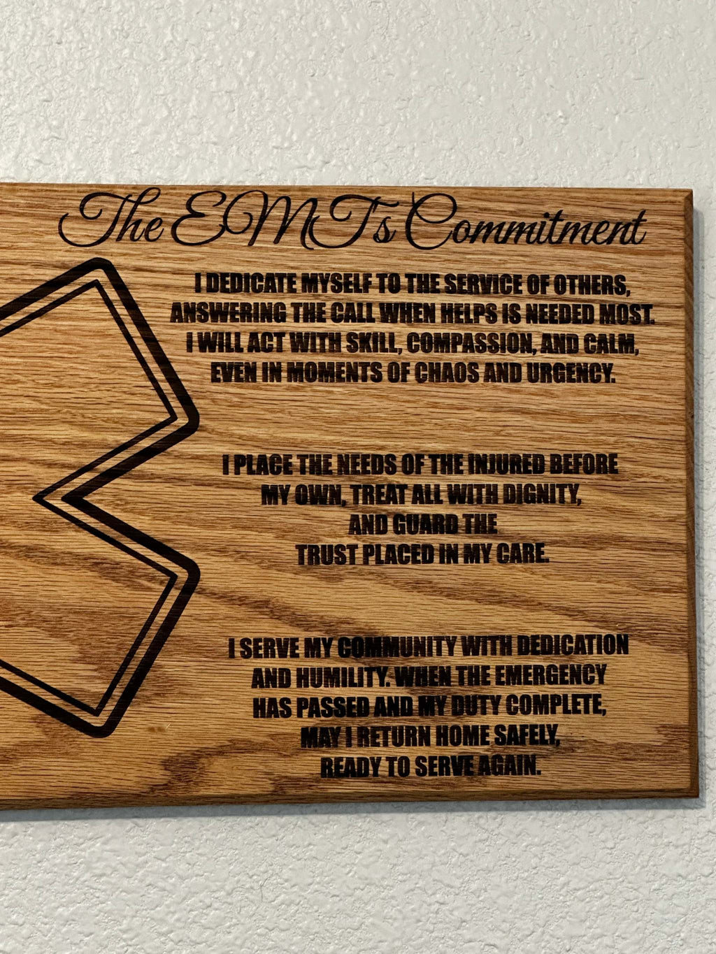 EMS Prayer Sign - 11"x24" Handcrafted Wood Sign Ctrl-Alt-Engrave