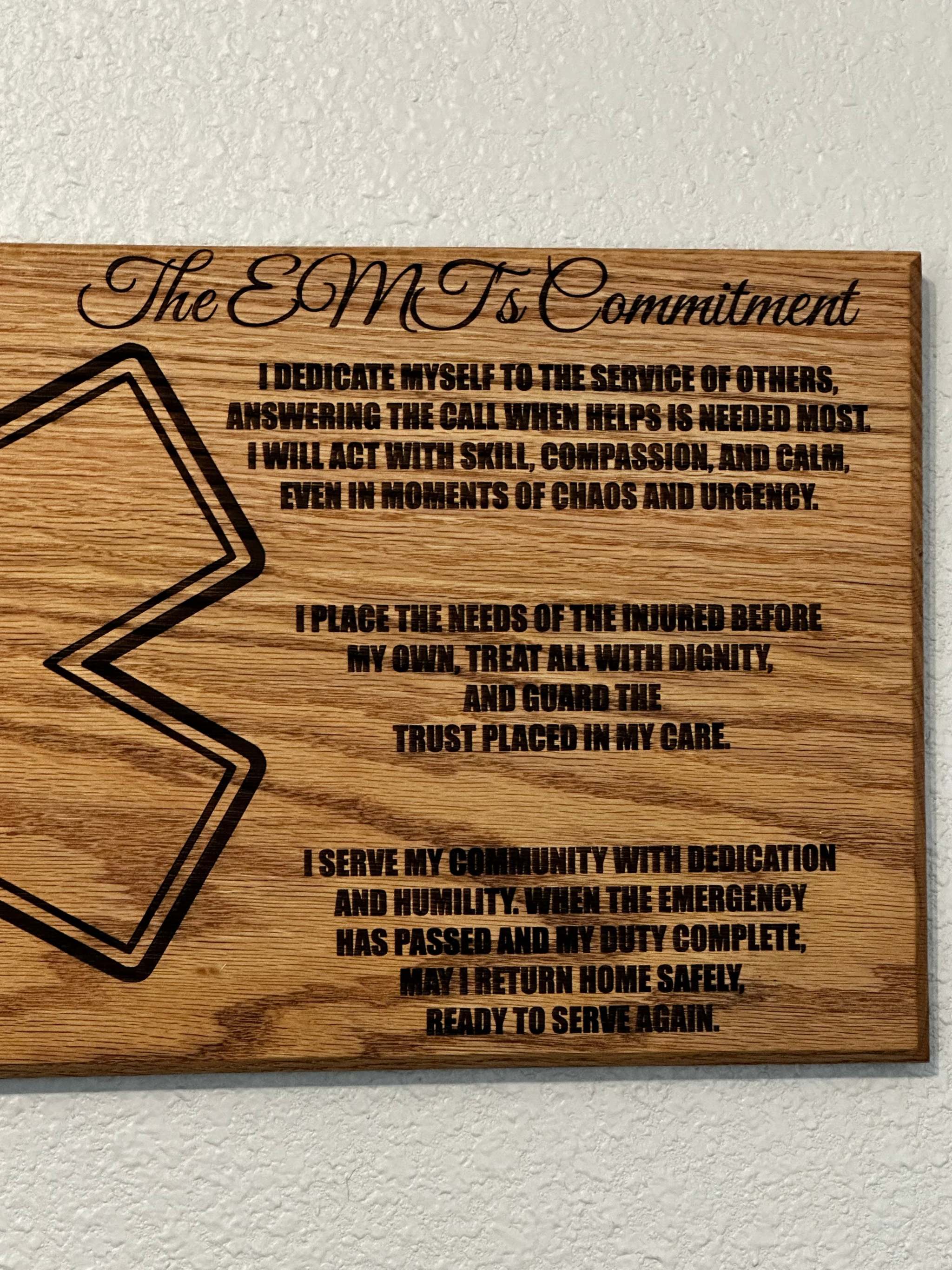 EMS Prayer Sign - 11"x24" Handcrafted Wood Sign Ctrl-Alt-Engrave