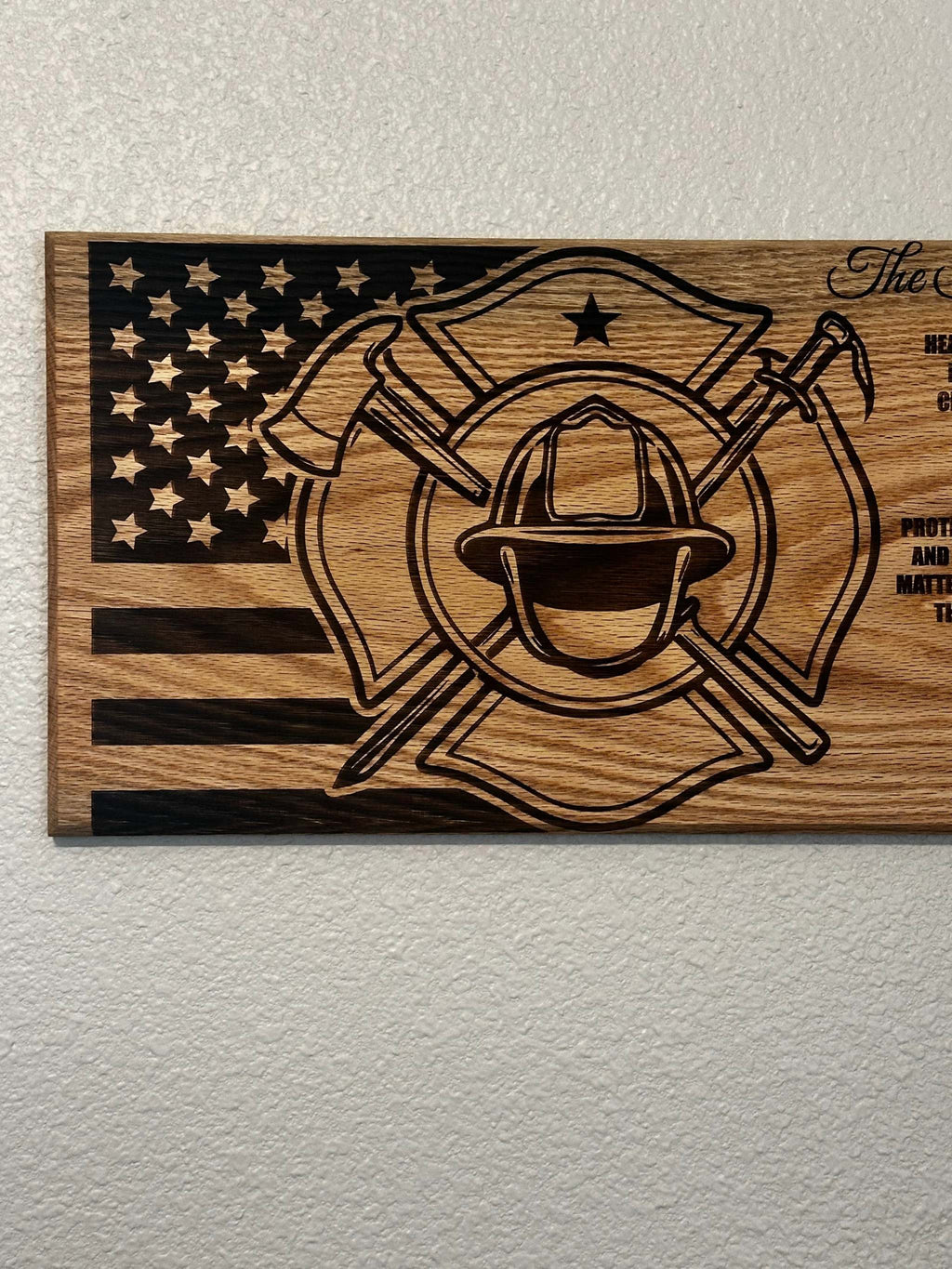Firefighter Prayer Sign - 11"x24" Handcrafted Wood Sign Ctrl-Alt-Engrave