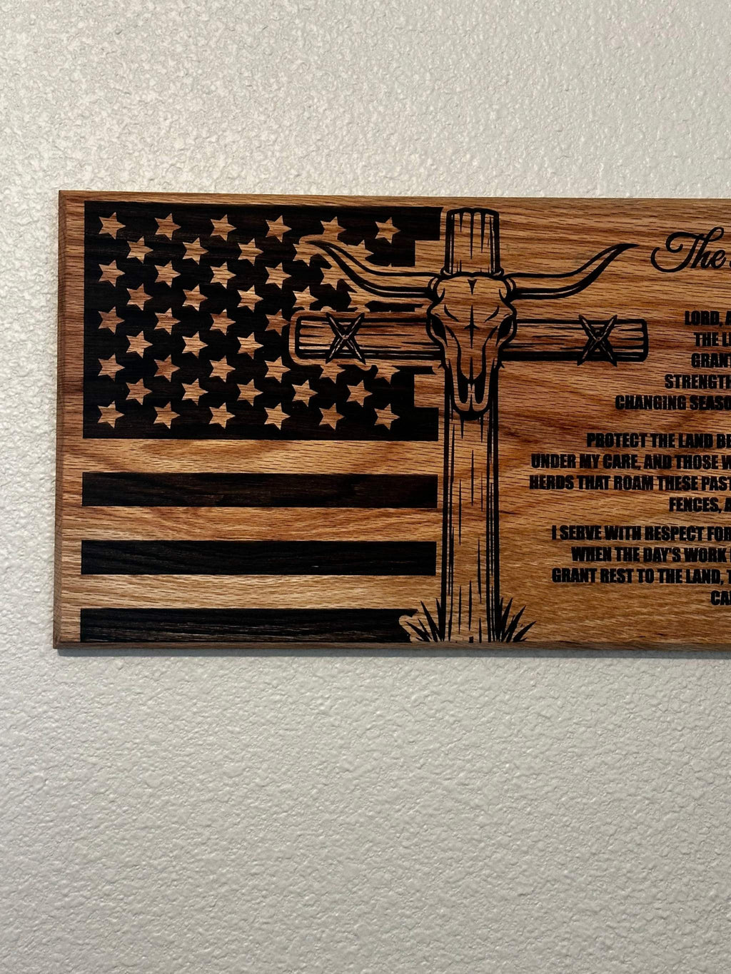 Rancher Prayer Sign - 11"x24" Handcrafted Wood Sign Ctrl-Alt-Engrave
