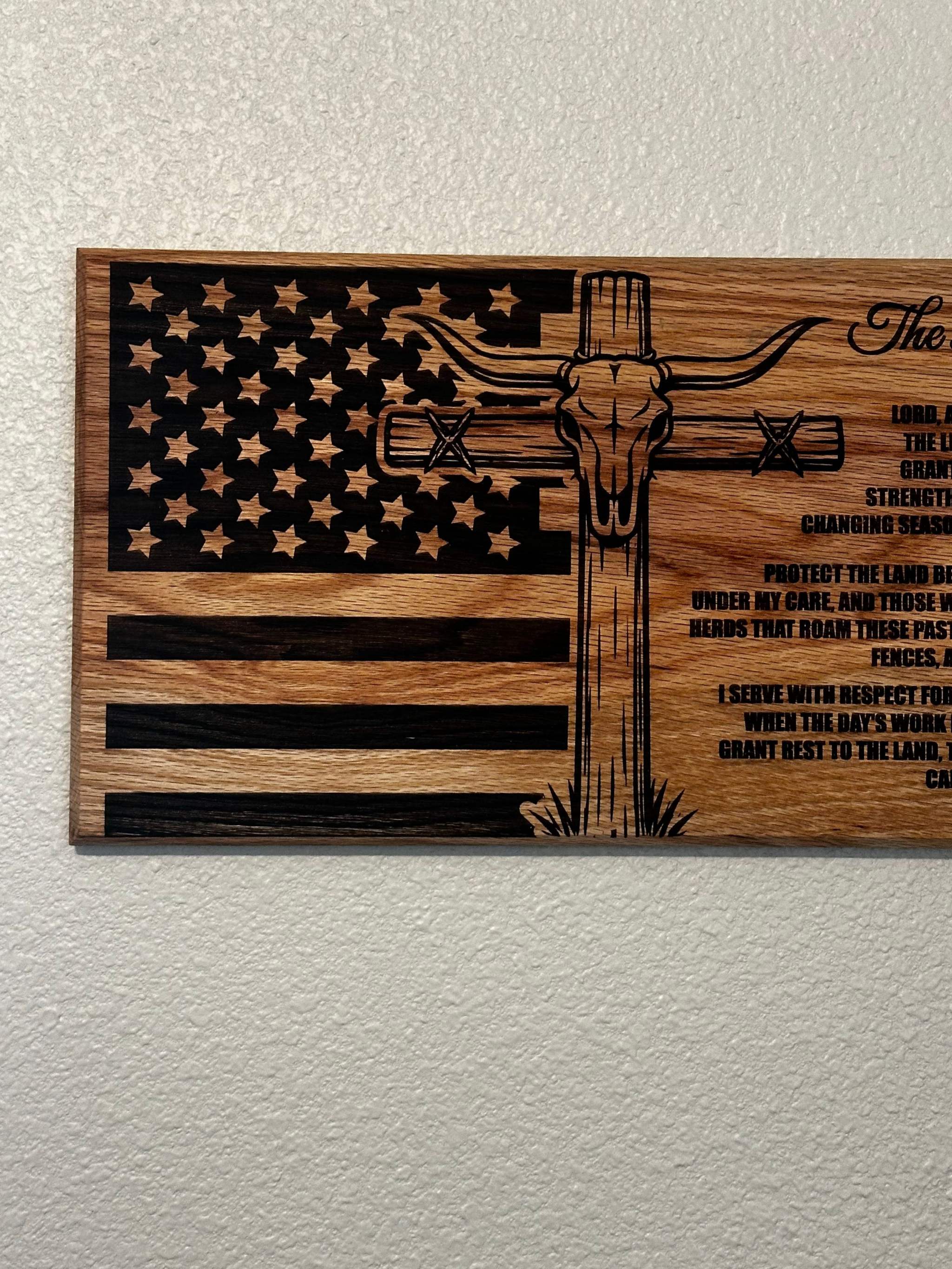 Rancher Prayer Sign - 11"x24" Handcrafted Wood Sign Ctrl-Alt-Engrave