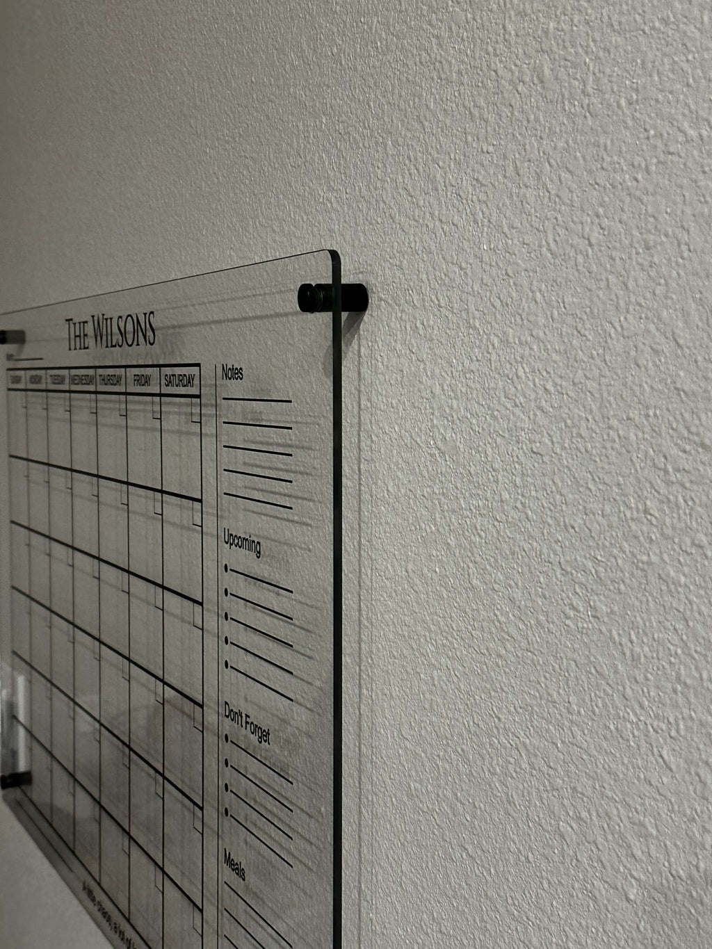 Personalized Acrylic Family Calendar | Custom Wet-Erase Wall Command Center Ctrl-Alt-Engrave