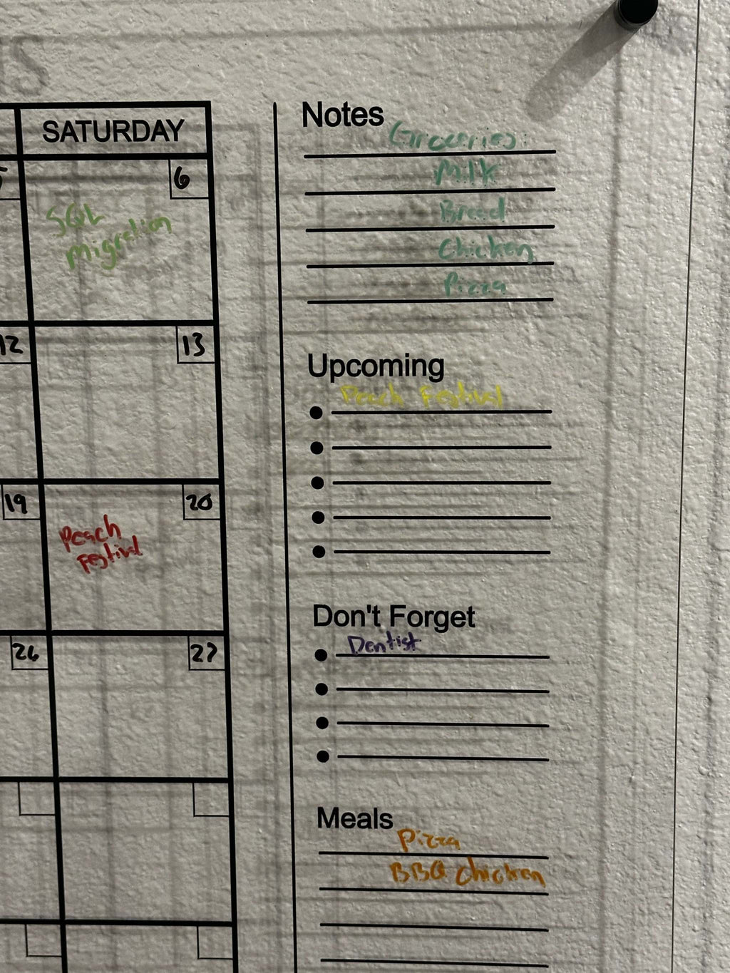 Personalized Acrylic Family Calendar | Custom Wet-Erase Wall Command Center Ctrl-Alt-Engrave