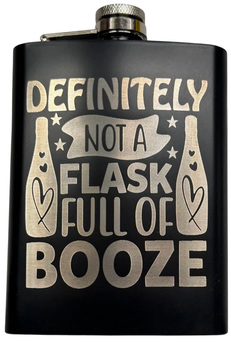 Funny Laser Engraved 8oz Flask – Ready to Ship – 2x2 Magnetic Canvas Art | Ctrl‑Alt‑Engrave