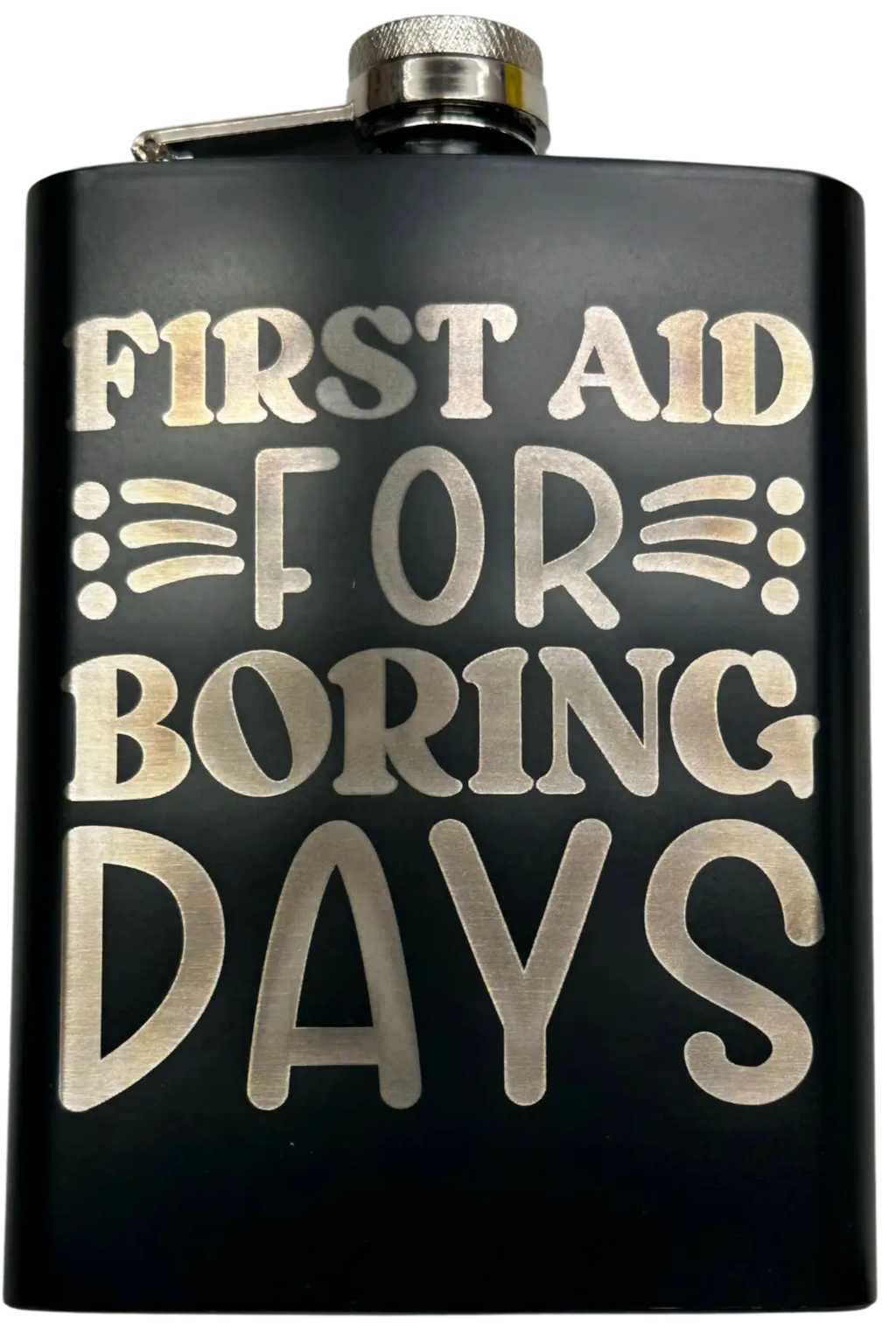 Funny Laser Engraved 8oz Flask with permanent etching.
