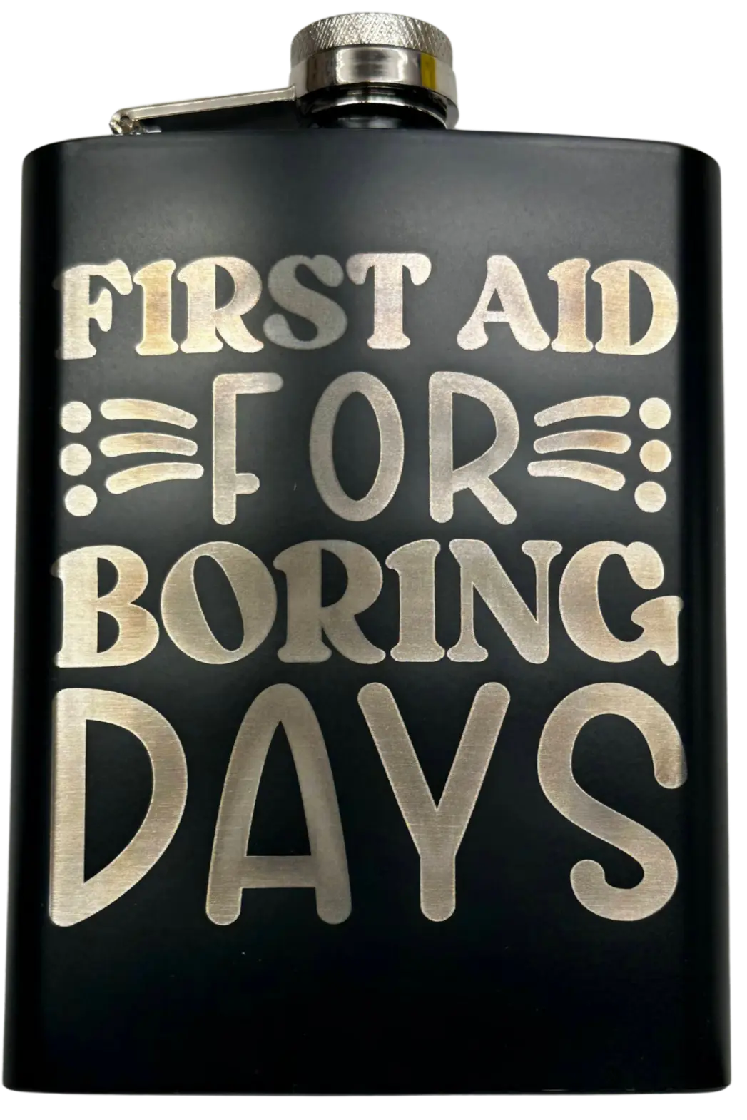 Funny Laser Engraved 8oz Flask with permanent etching.