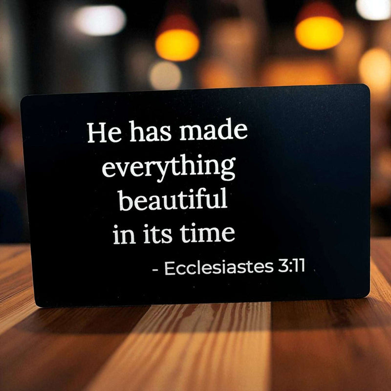 Aluminum Business Card Art - "He has made everything beautiful in its time"