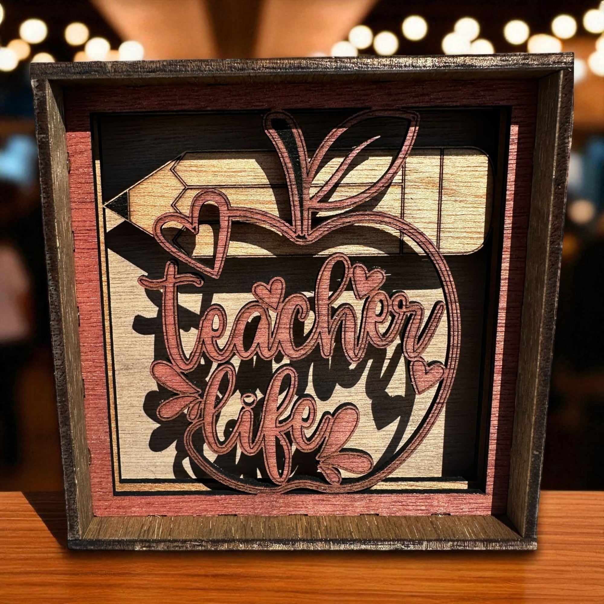 Shadow Box — Teacher life (4x4) Ctrl‑Alt‑Engrave
