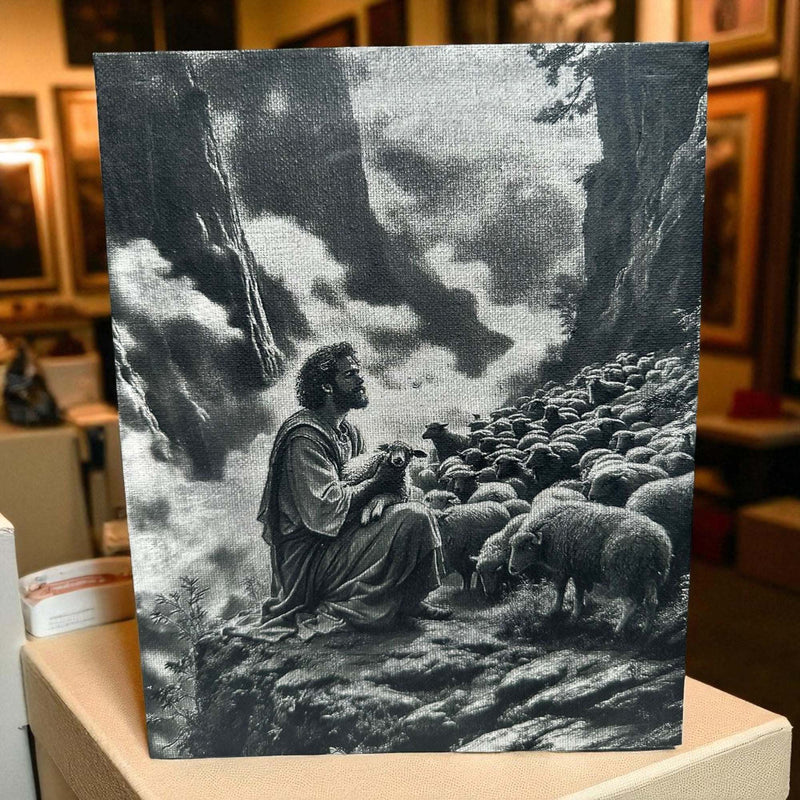 Canvas Art - The Shepherd and the Lost One (8x10)