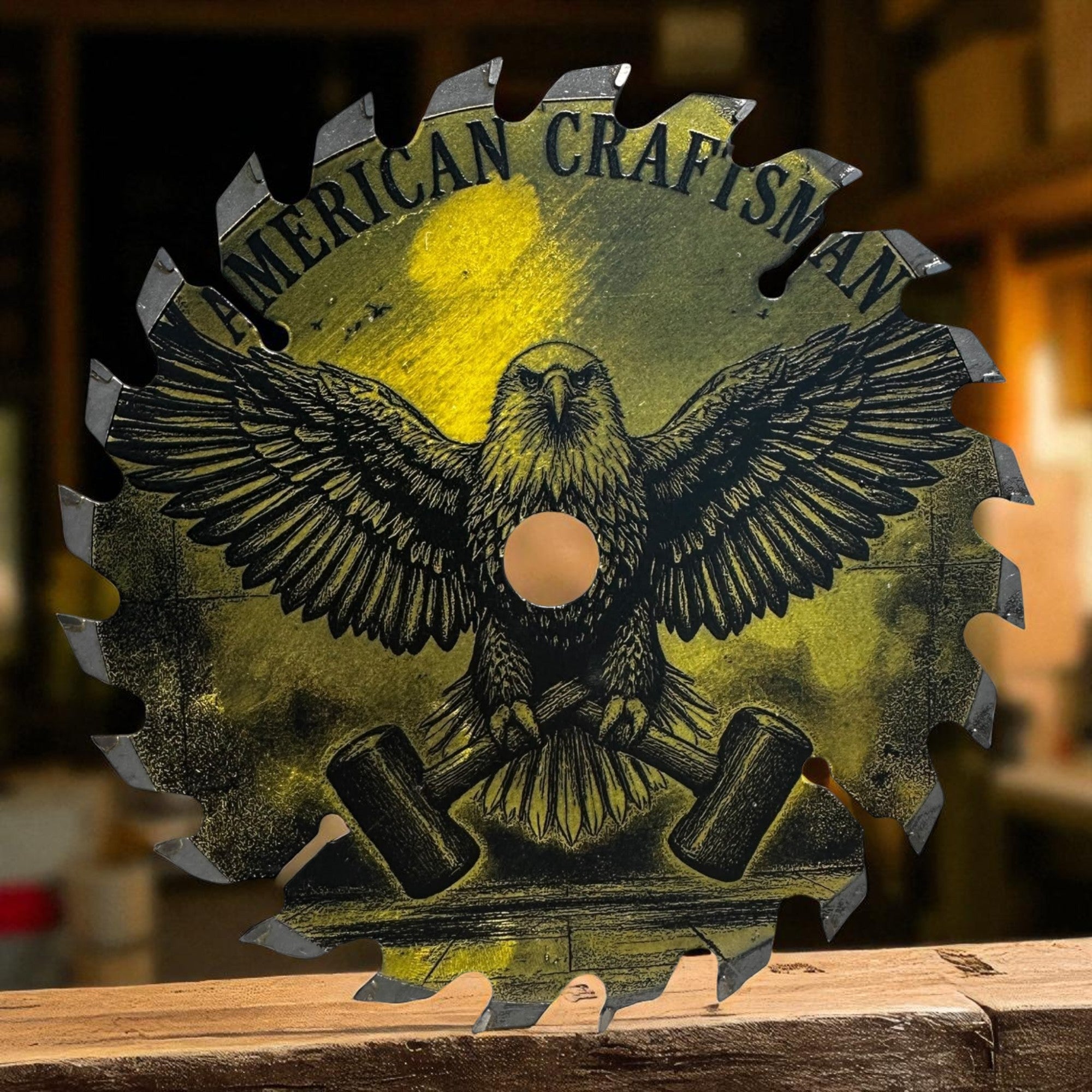 Saw Blade Art — American craftsman (6.5") Ctrl‑Alt‑Engrave