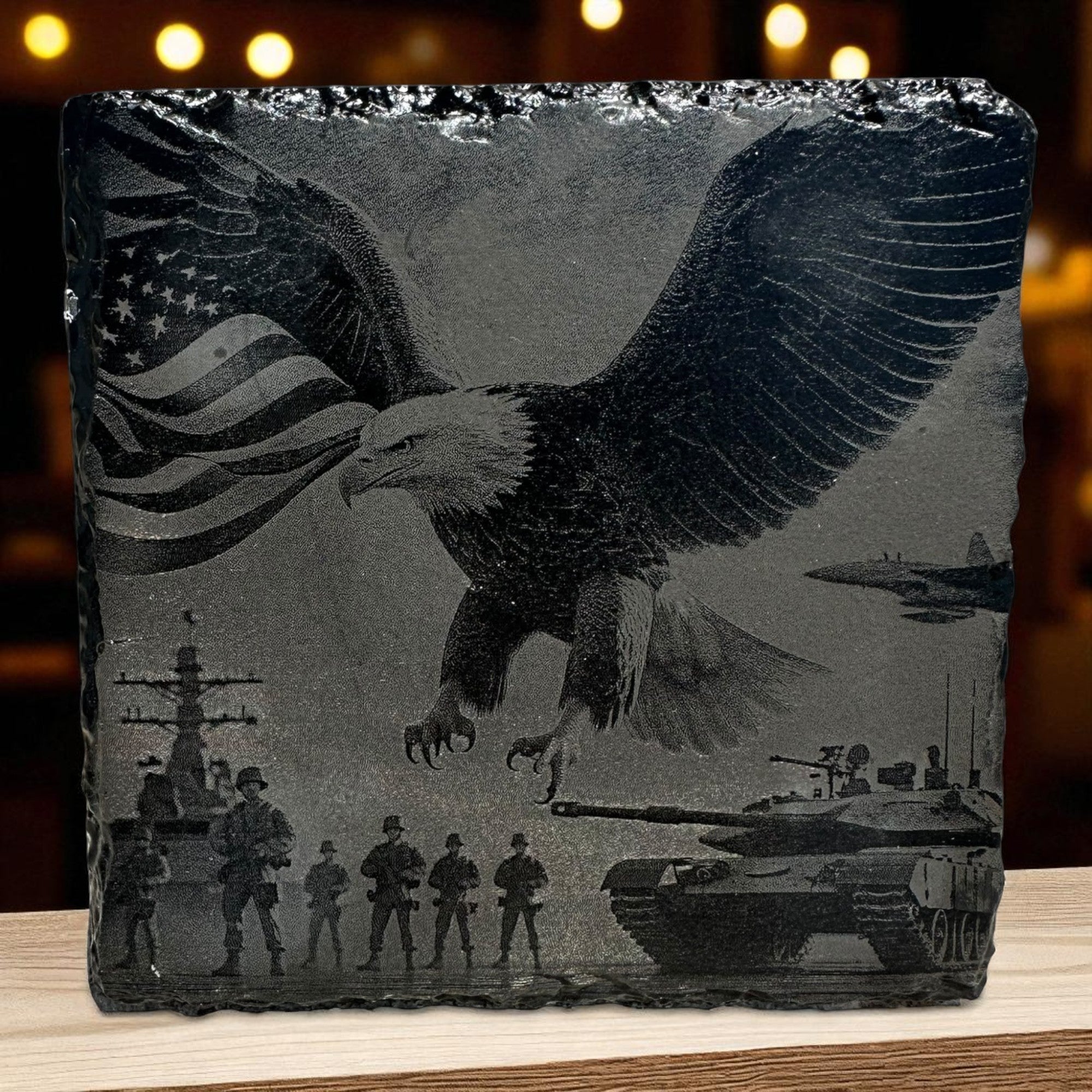 Slate Coaster — Patriotic #2 Ctrl‑Alt‑Engrave
