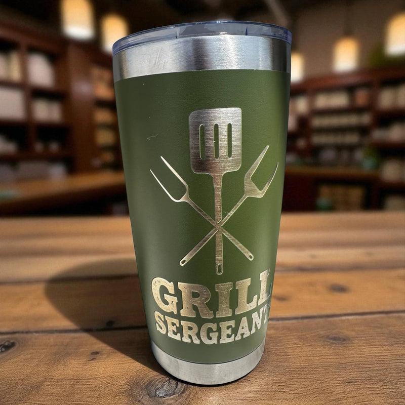 20oz Tumbler - Grill sergeant (green)