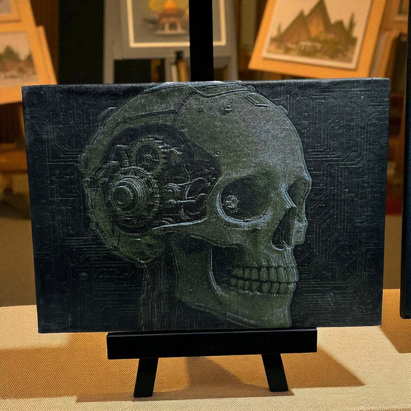 Canvas Art - Mechanical Skull (5x7)