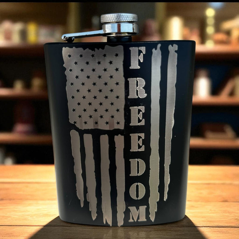 Flask - Freedom with American flag