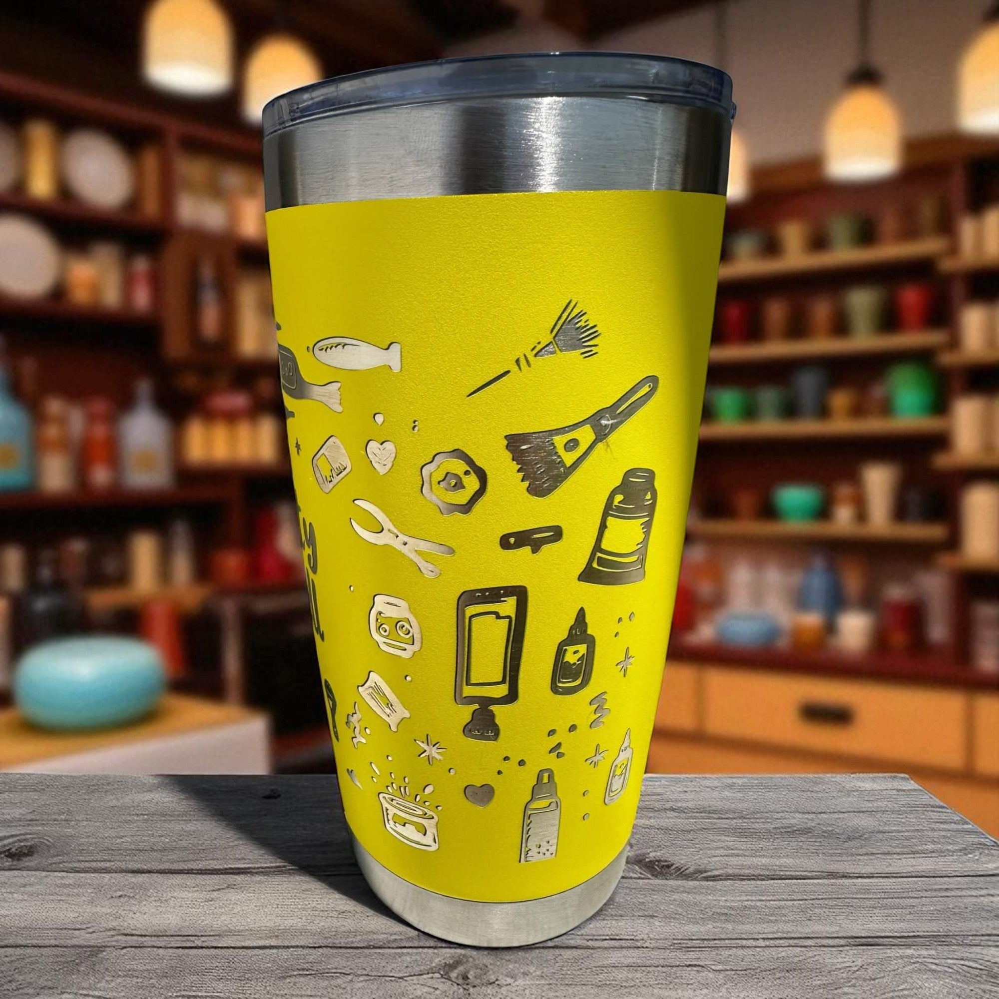 20oz Tumbler — Crafty as hell (yellow) Ctrl‑Alt‑Engrave