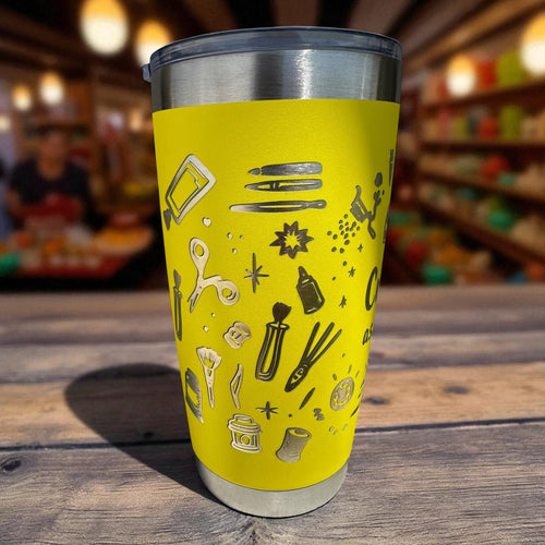 20oz Tumbler — Crafty as hell (yellow) Ctrl‑Alt‑Engrave