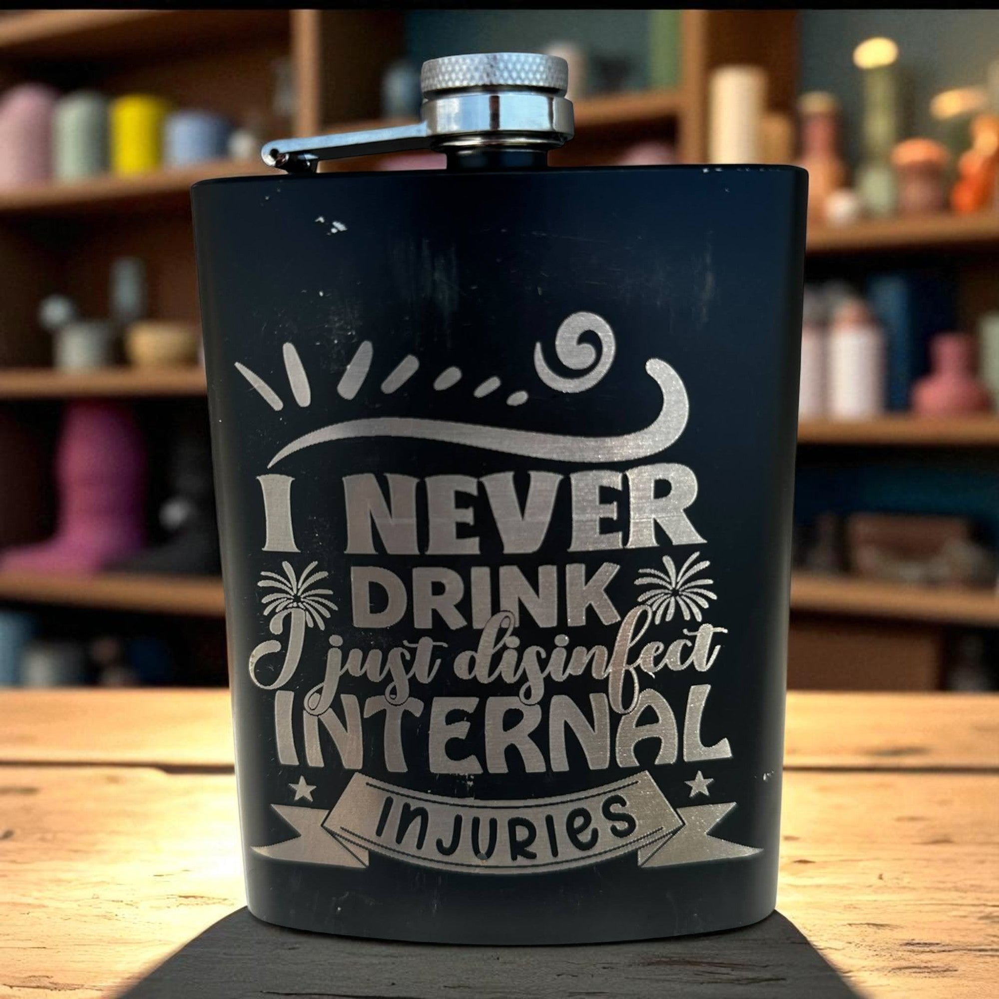 Flask — I never drink, I just disinfect internal injuries Ctrl‑Alt‑Engrave