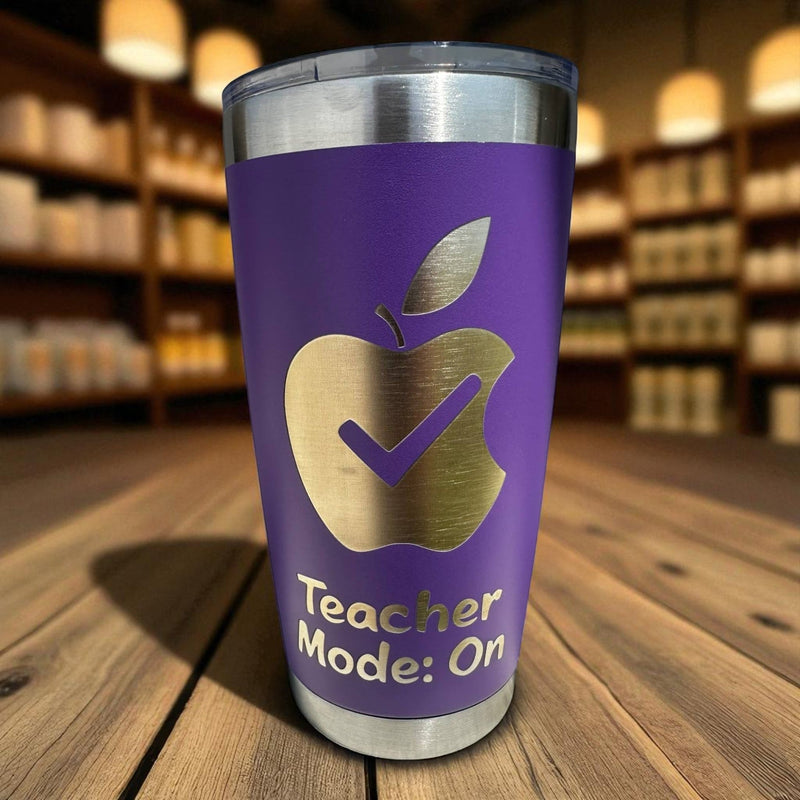 20oz Tumbler - Teacher mode: on (purple)