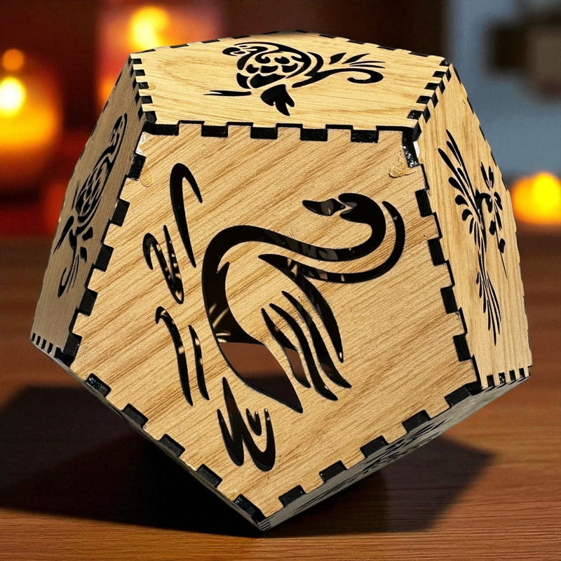 Wooden Dodecahedral Tealight - Design #5