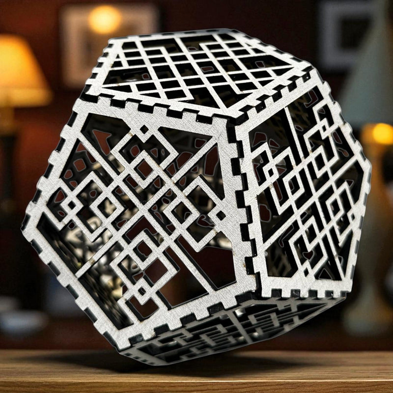 Wooden Dodecahedral Tealight - Design #3