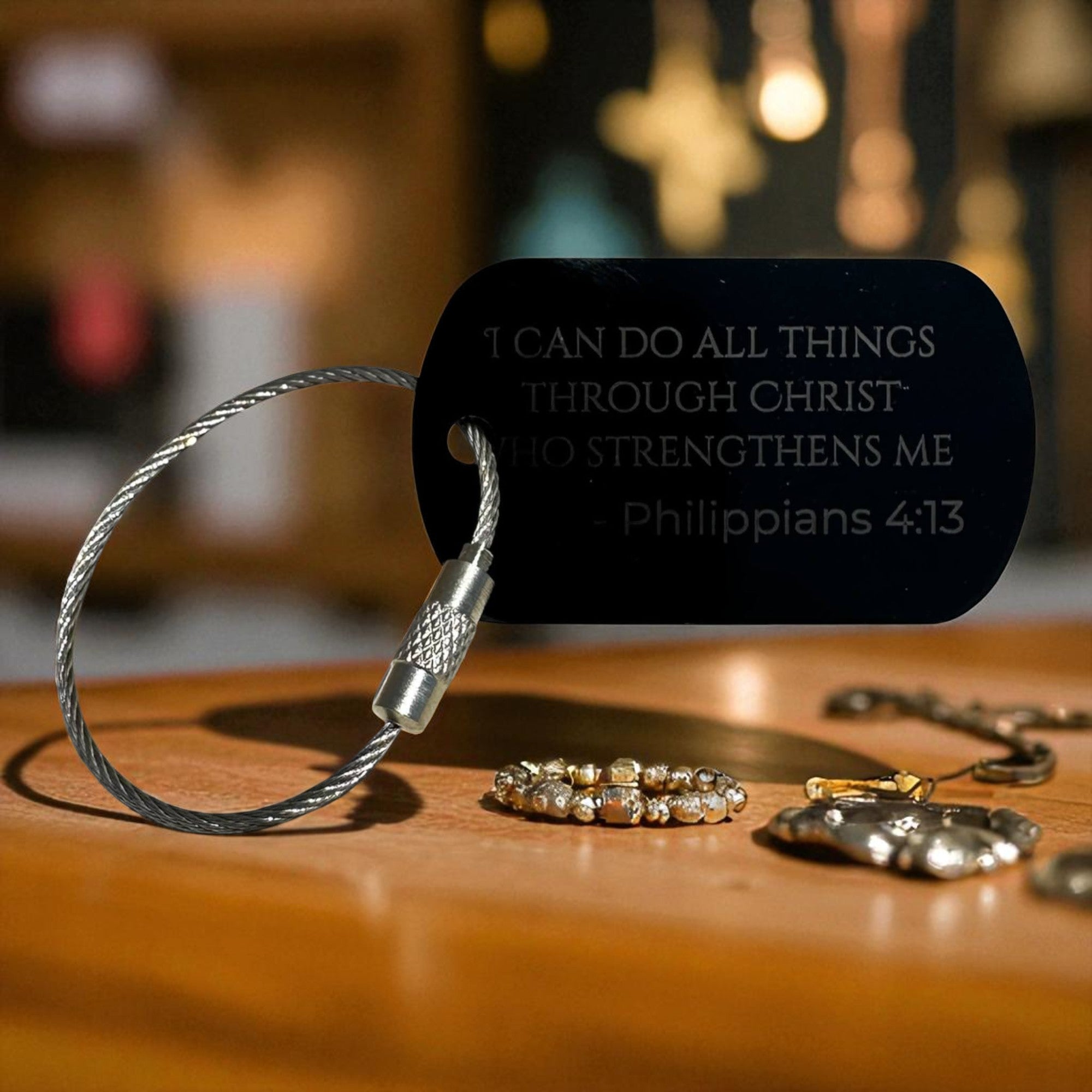 Dog Tag — I can do all things through Christ who strengthens me Ctrl‑Alt‑Engrave
