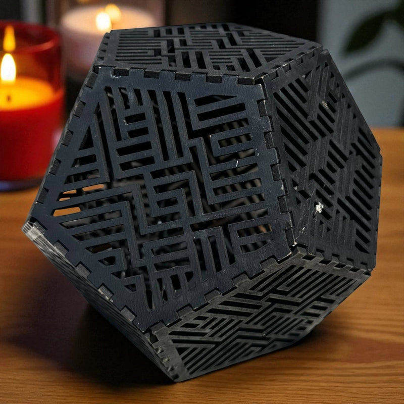 Wooden Dodecahedral Tealight - Design #1