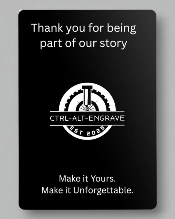 Engraved Aluminum Thank-You Card