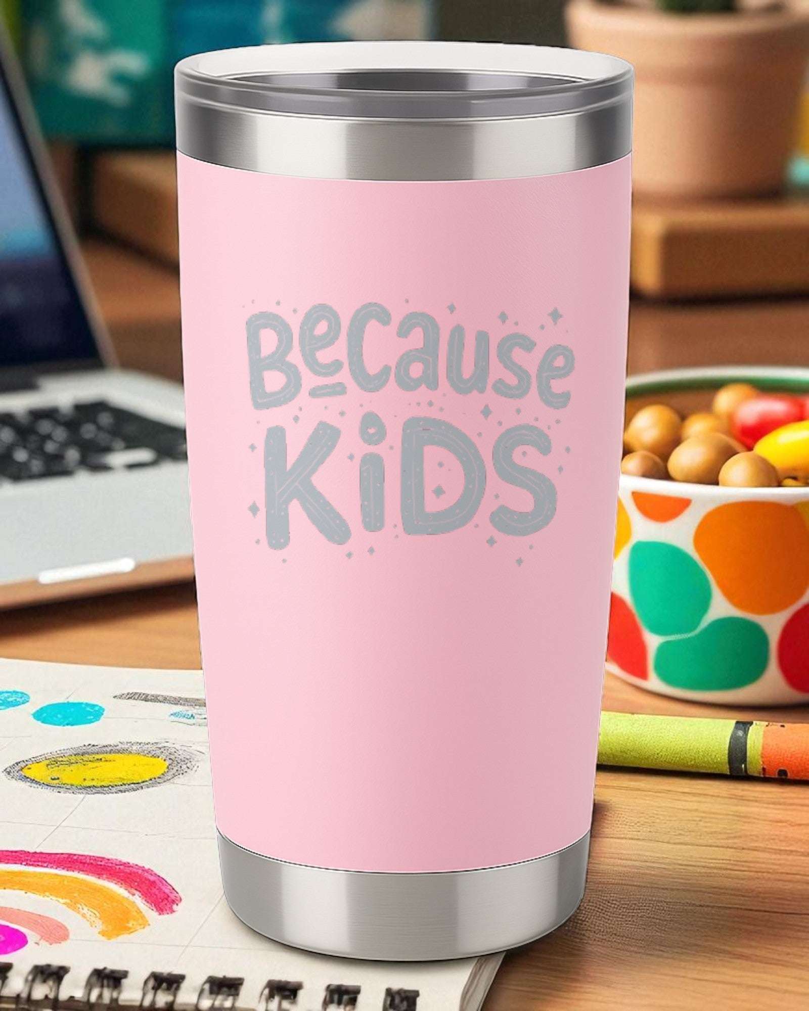 Because Kids – Funny Parenting Tumbler Ctrl-Alt-Engrave