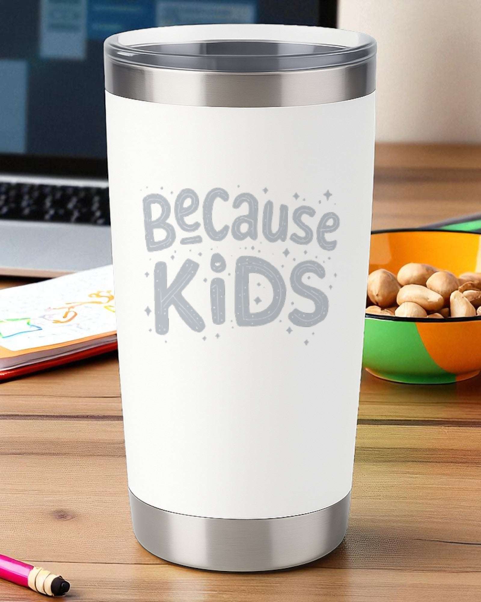 Because Kids – Funny Parenting Tumbler Ctrl-Alt-Engrave