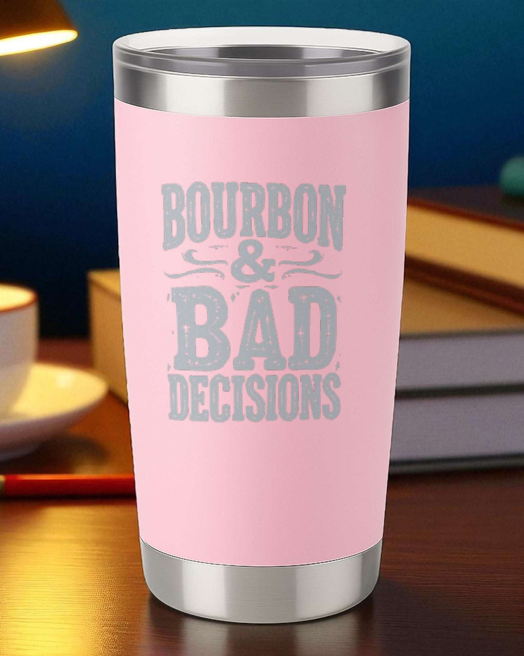 Bourbon & Bad Decisions – Engraved Whiskey Tumbler Ctrl-Alt-Engrave