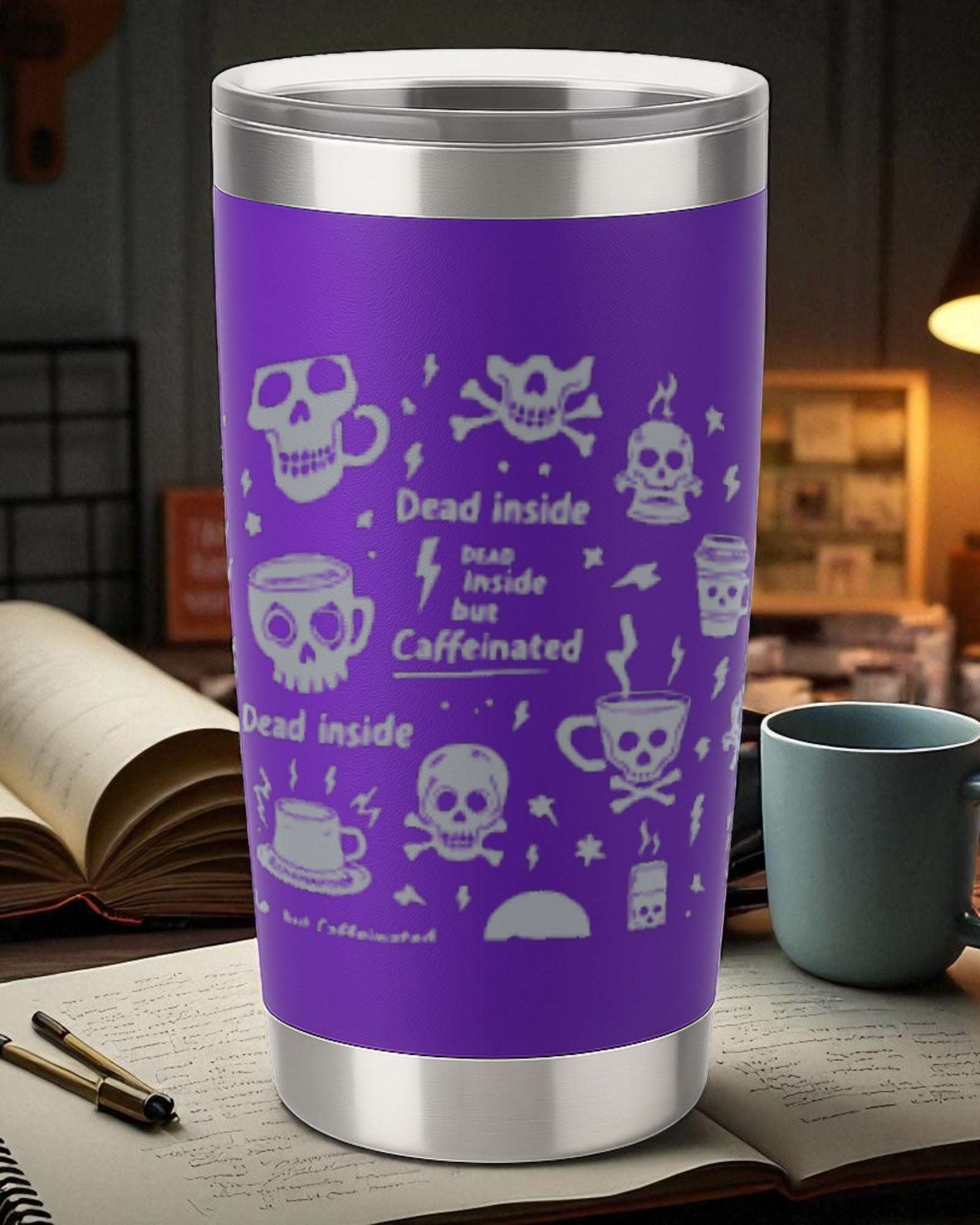 Dark Humor Tumbler – "Dead Inside but Caffeinated" Ctrl-Alt-Engrave
