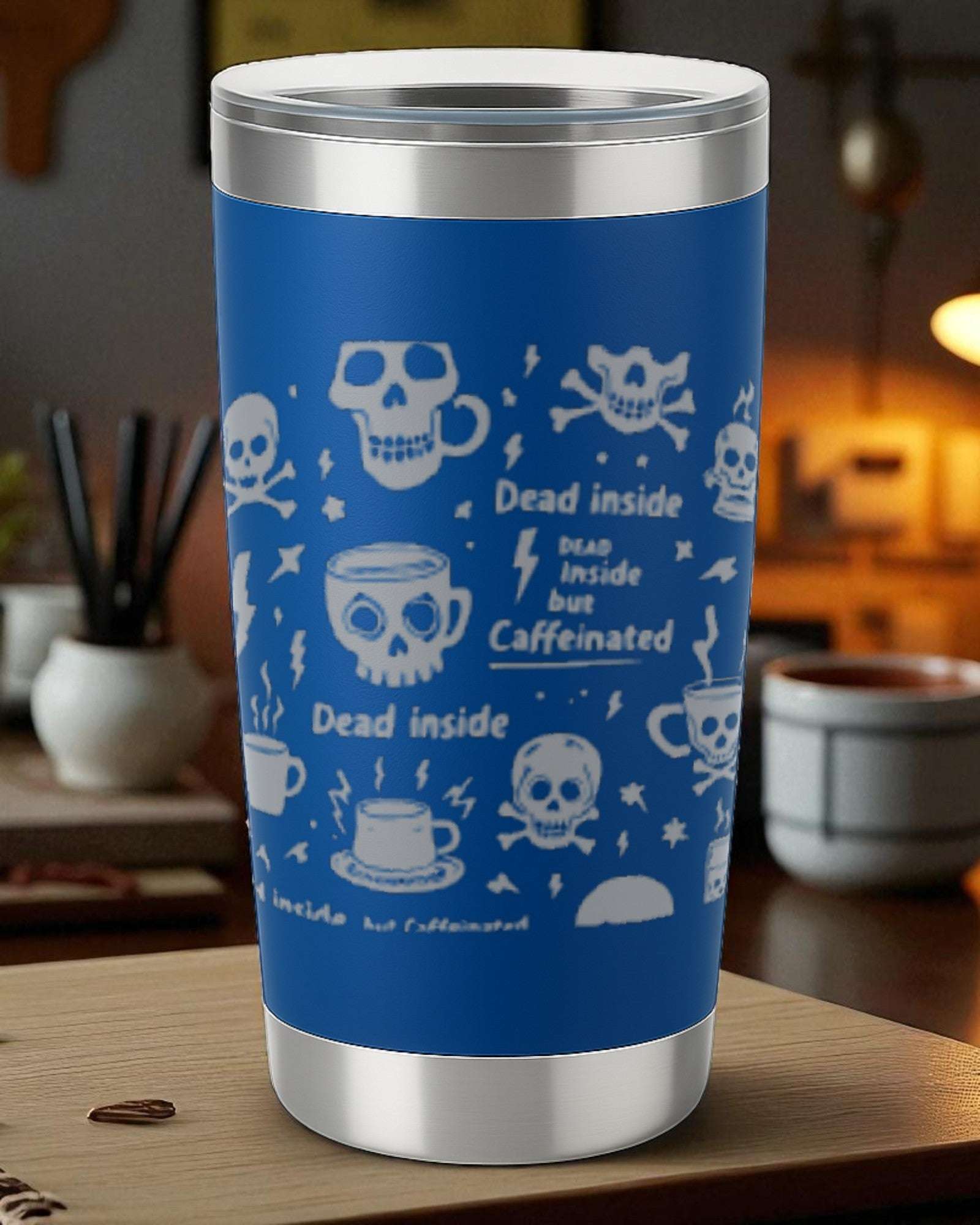 Dark Humor Tumbler – "Dead Inside but Caffeinated" Ctrl-Alt-Engrave
