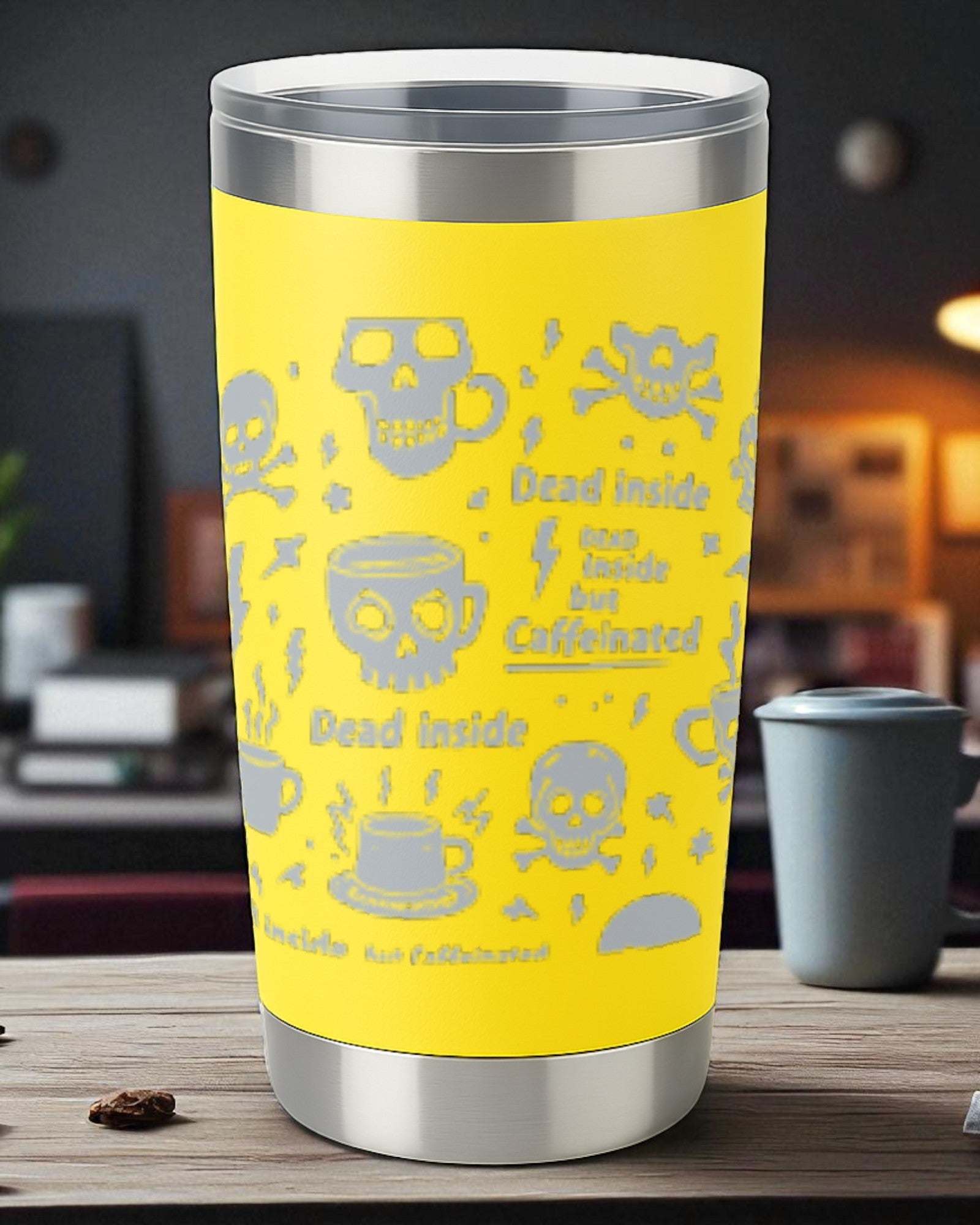 Dark Humor Tumbler – "Dead Inside but Caffeinated" Ctrl-Alt-Engrave