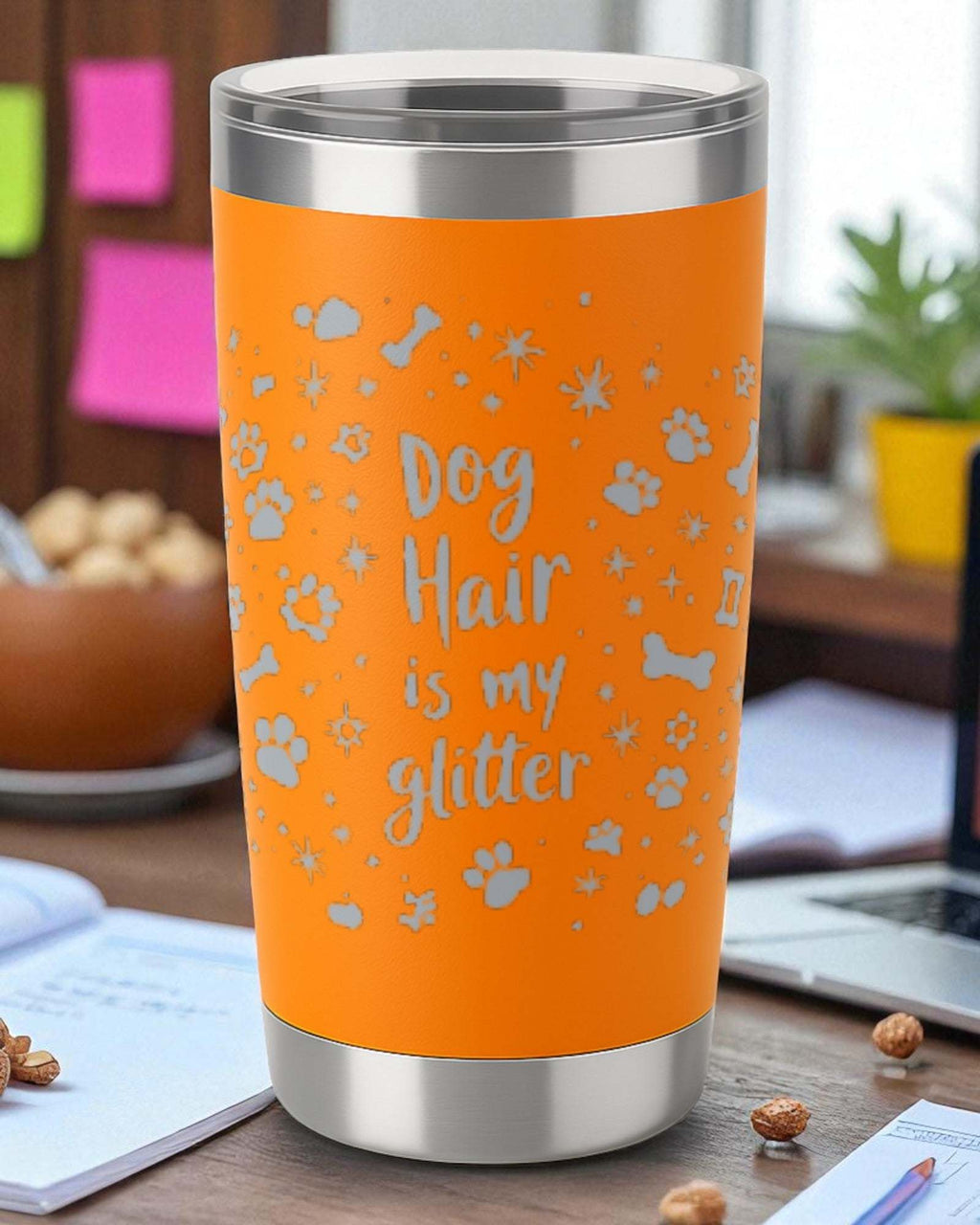 Dog Hair is My Glitter – 360 Wrap Engraved Tumbler Ctrl-Alt-Engrave