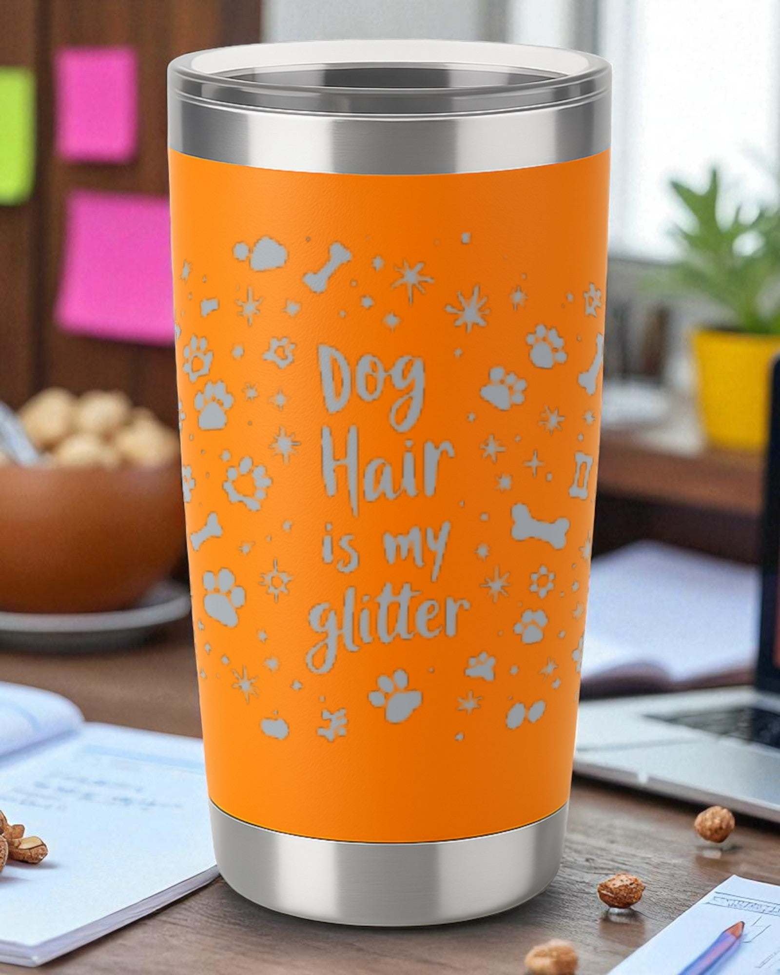 Dog Hair is My Glitter – 360 Wrap Engraved Tumbler Ctrl-Alt-Engrave
