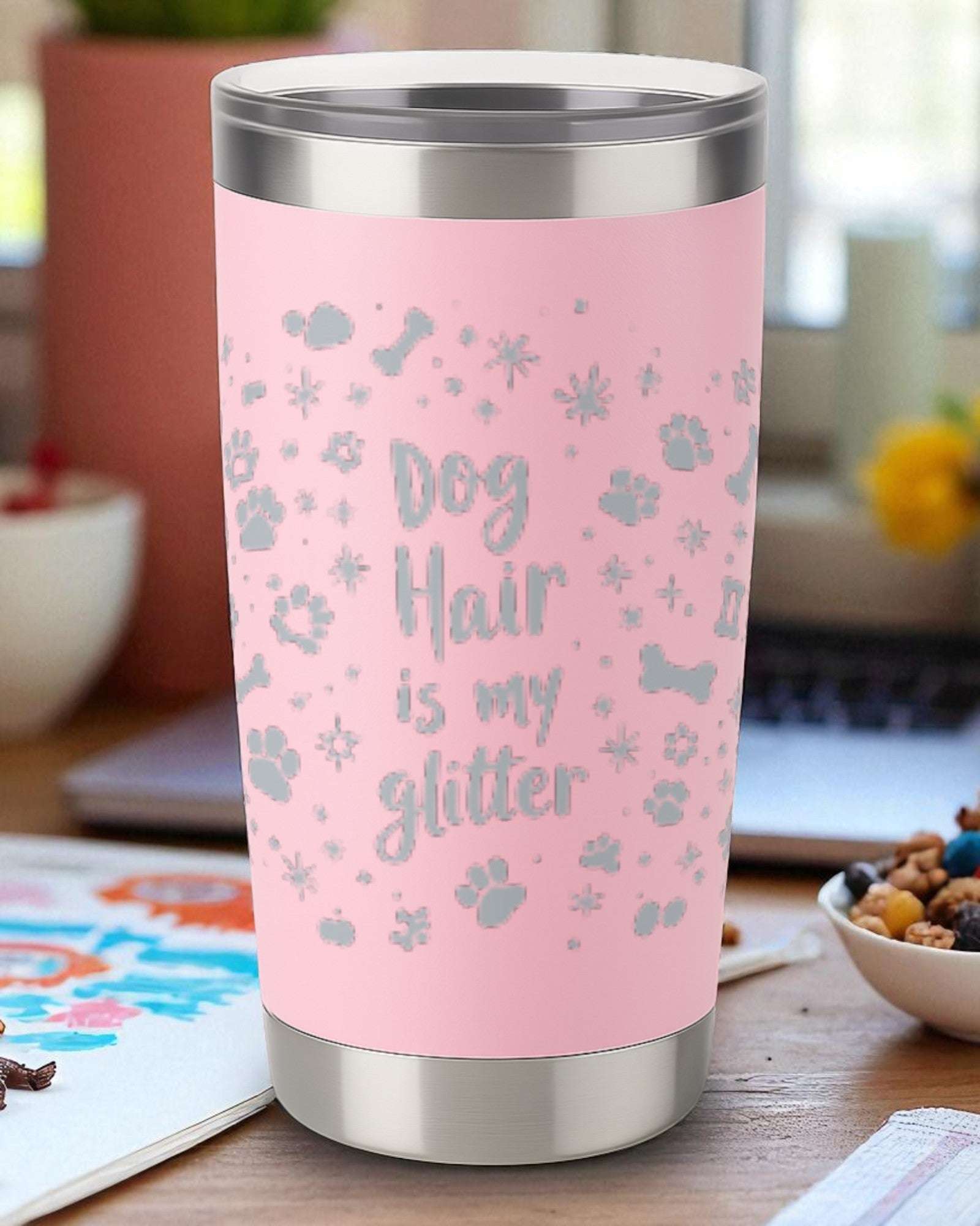 Dog Hair is My Glitter – 360 Wrap Engraved Tumbler Ctrl-Alt-Engrave